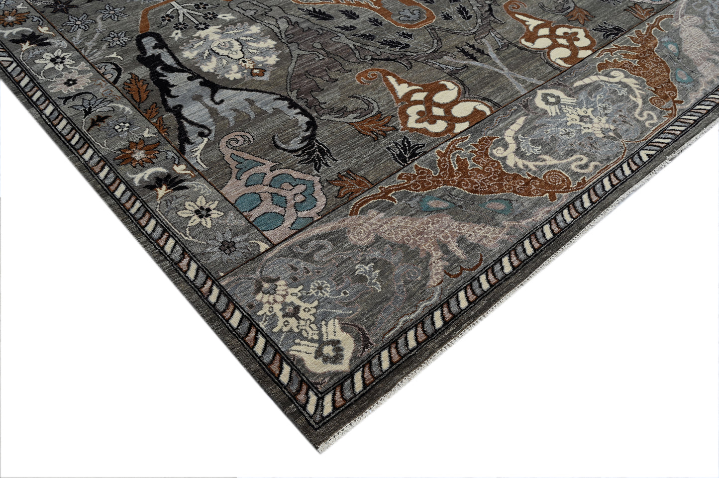 Transitional Garous, 100% handspun Gazi wool pile 202x243cm | Rug# 31998