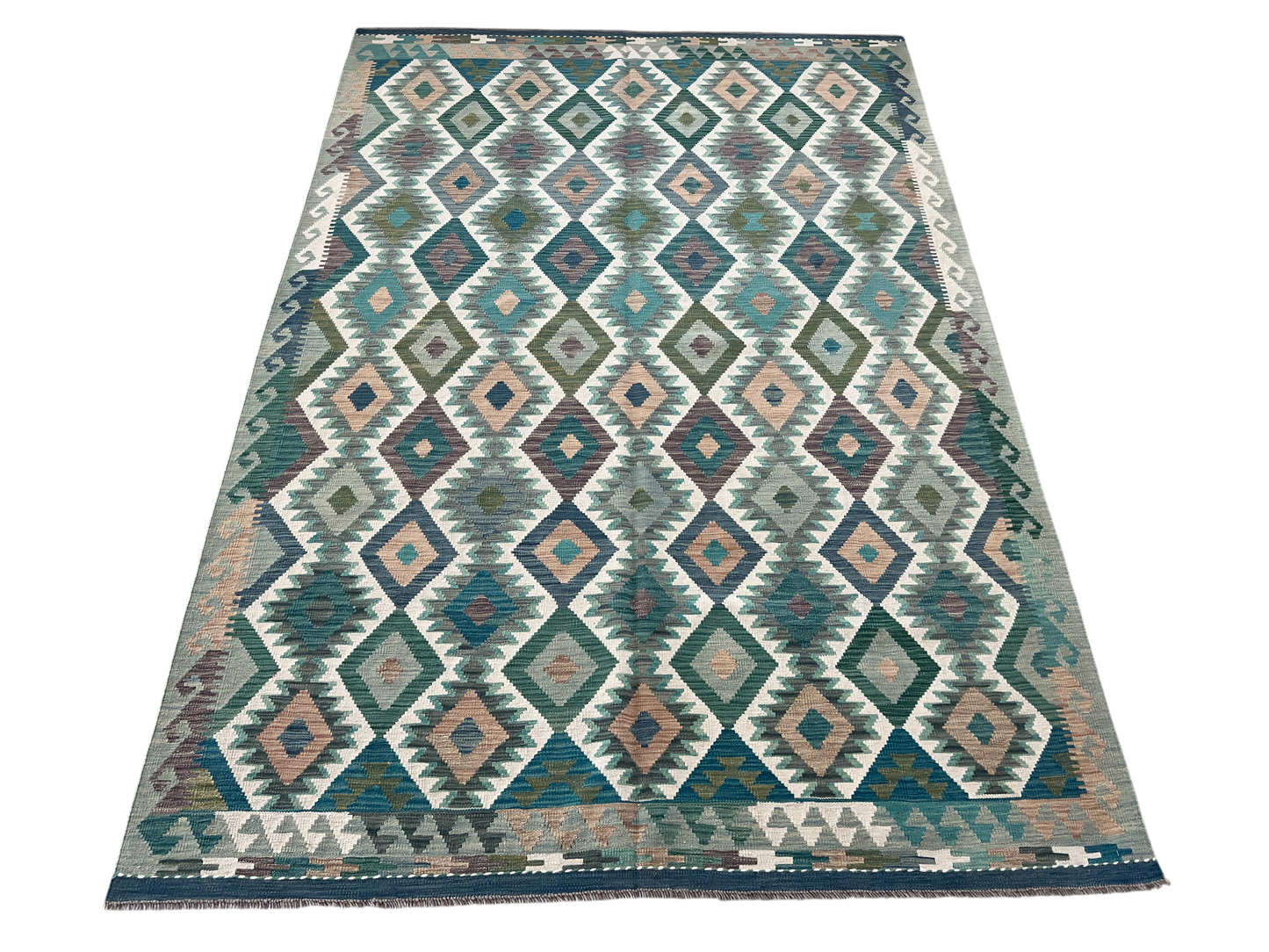Flat-weave Maimaneh kilim, vegetable dyes, HSW, Afghan 297x199cm | Rug# 27419