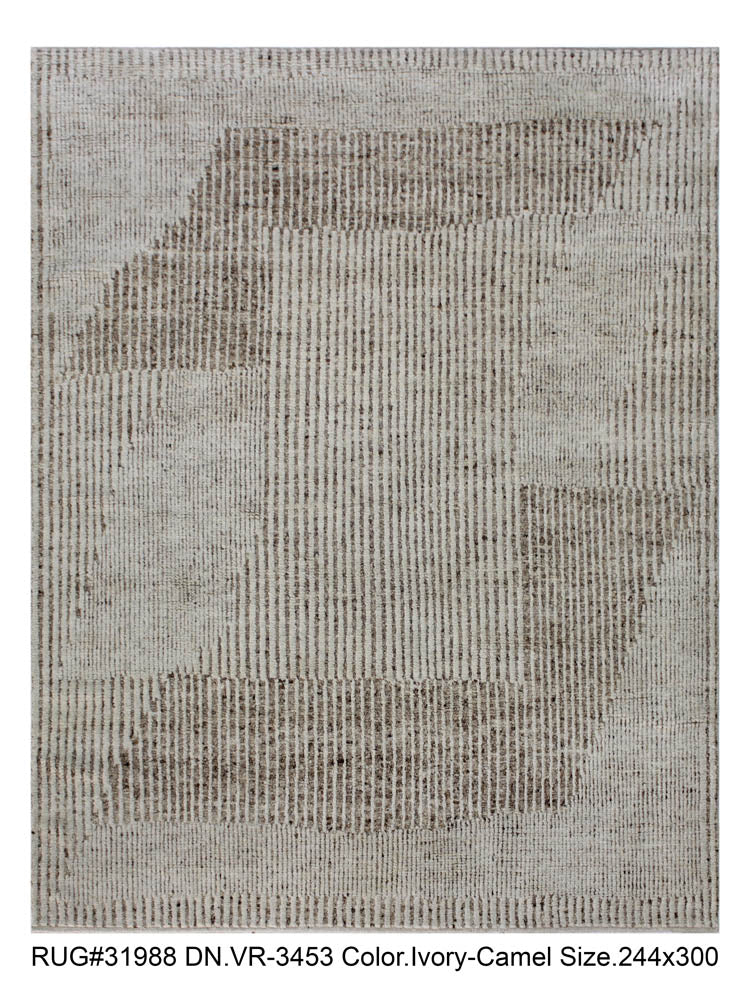 Hand knotted Scandinavian modern designer rug 300x244cm | RUG # 31988