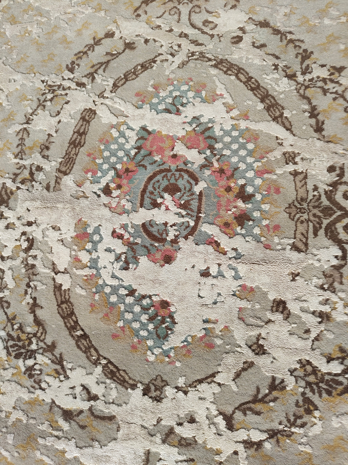 Transitional French Aubusson Wool & Silk Rug 311x248 cm | Rug# 32699