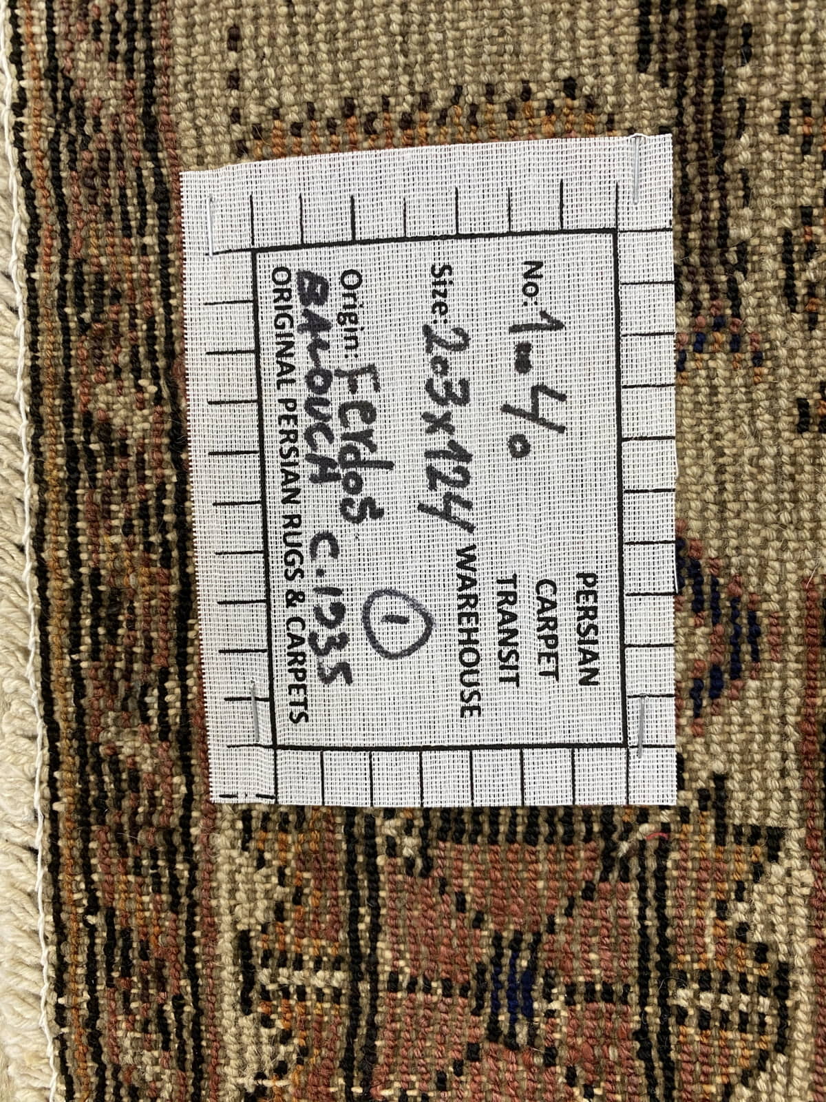 Vintage Pictorial Zabol Balouch, Persia, 203x124cm | Rug# 10040