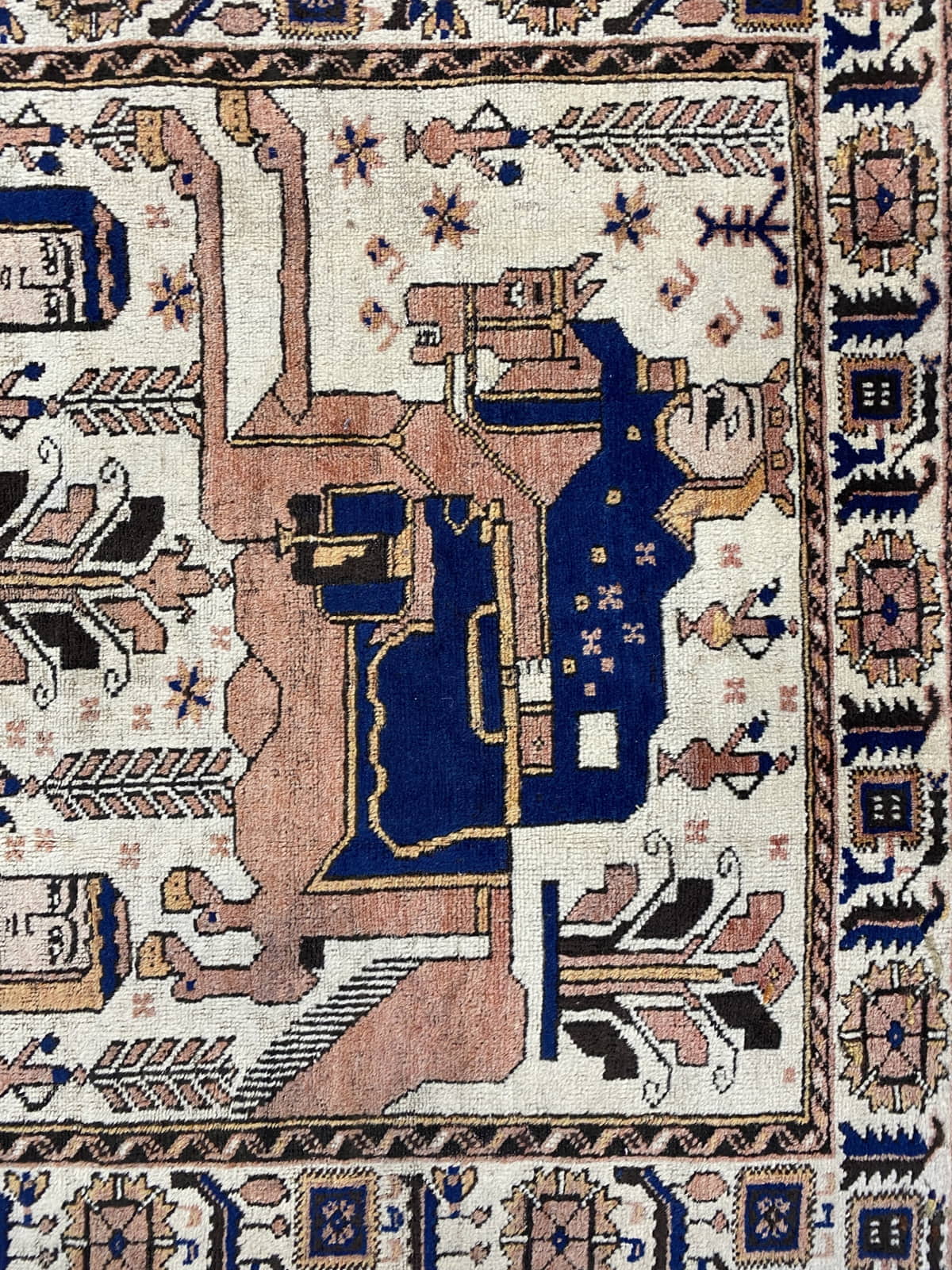 Vintage Pictorial Zabol Balouch, Persia, 203x124cm | Rug# 10040