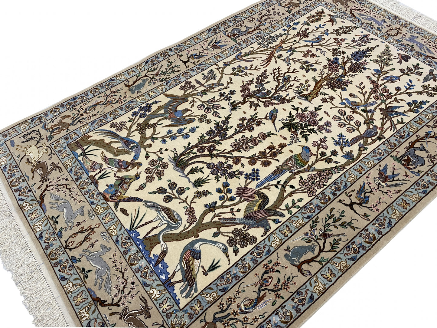 Superfine Isfahan Tree-of-life, wool & pure silk, Persia, 179x118cm | Rug# 10114
