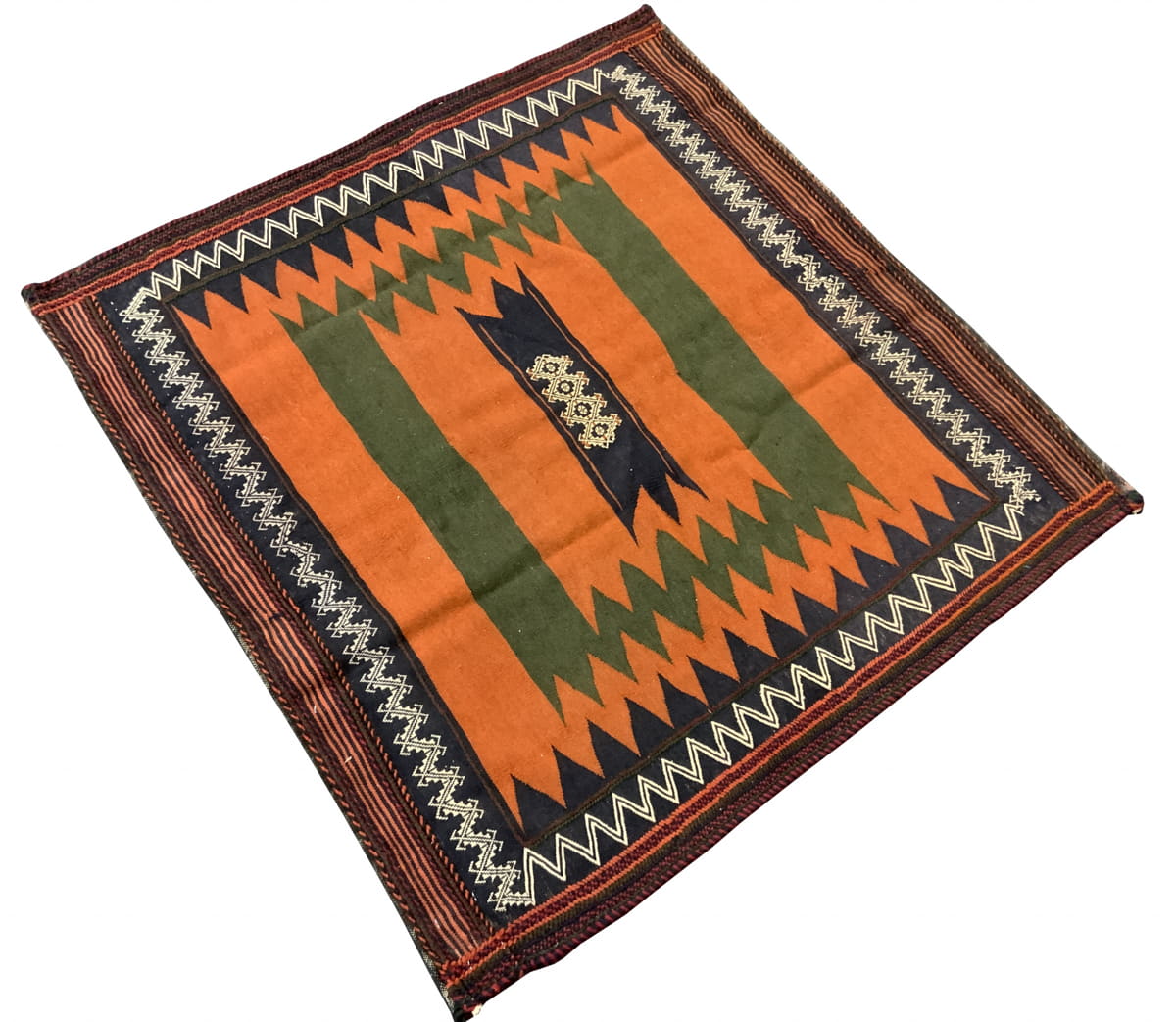 Vintage Nomadic Flatweave-Sofreh 120x128cm | Rug# 10505
