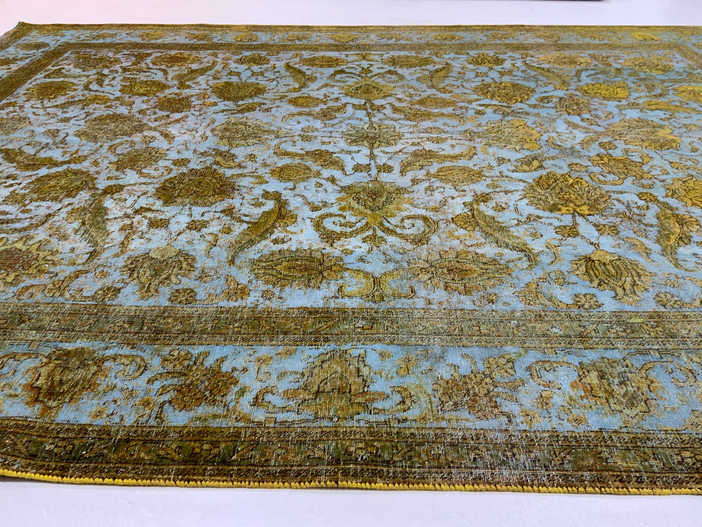 Vintage-Distressed Overdyed Rug 388x285cm | Rug# 10637
