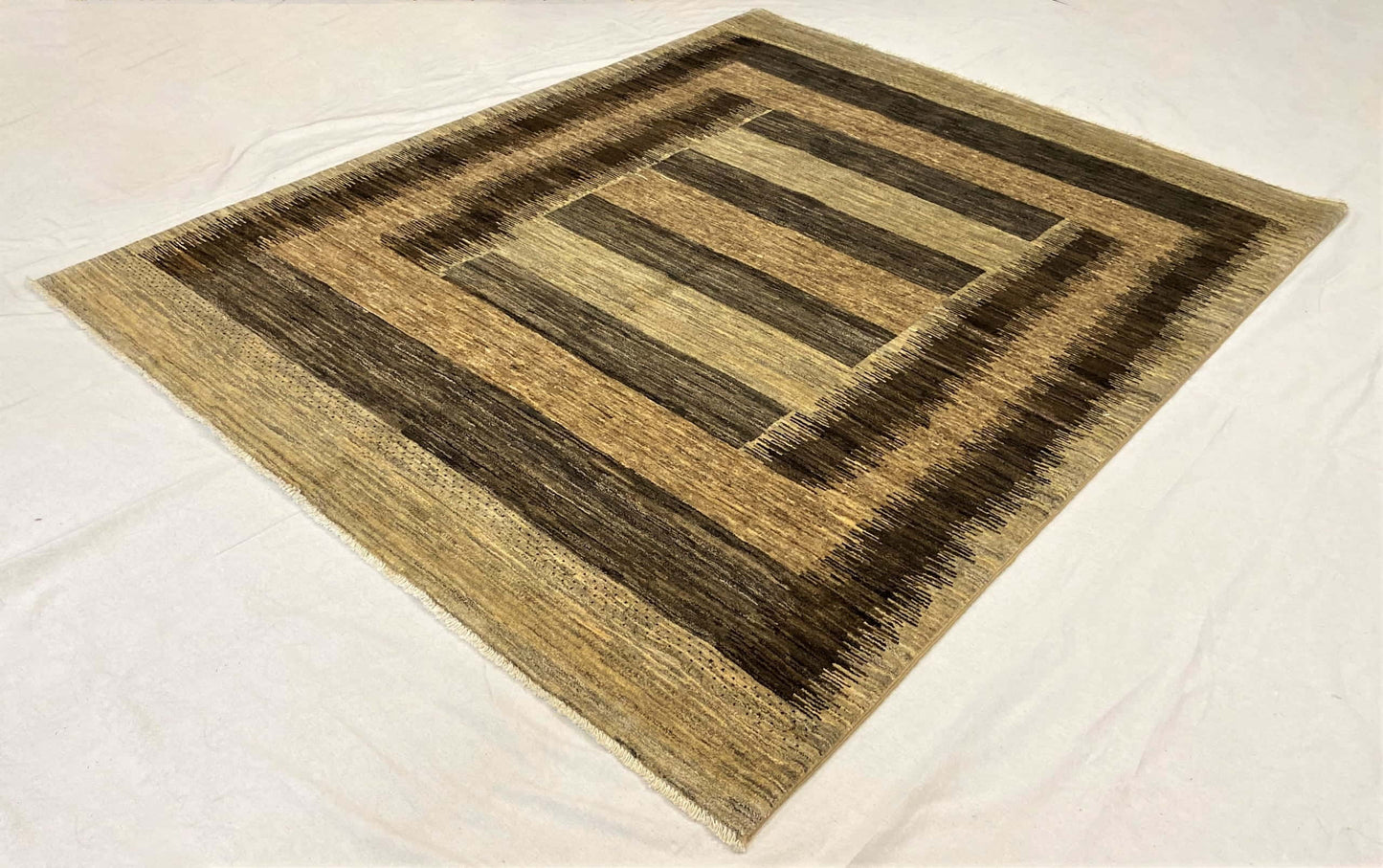 Turkaman-weave Afghan Modern-Gabbeh 233x180cm | Rug# 22580