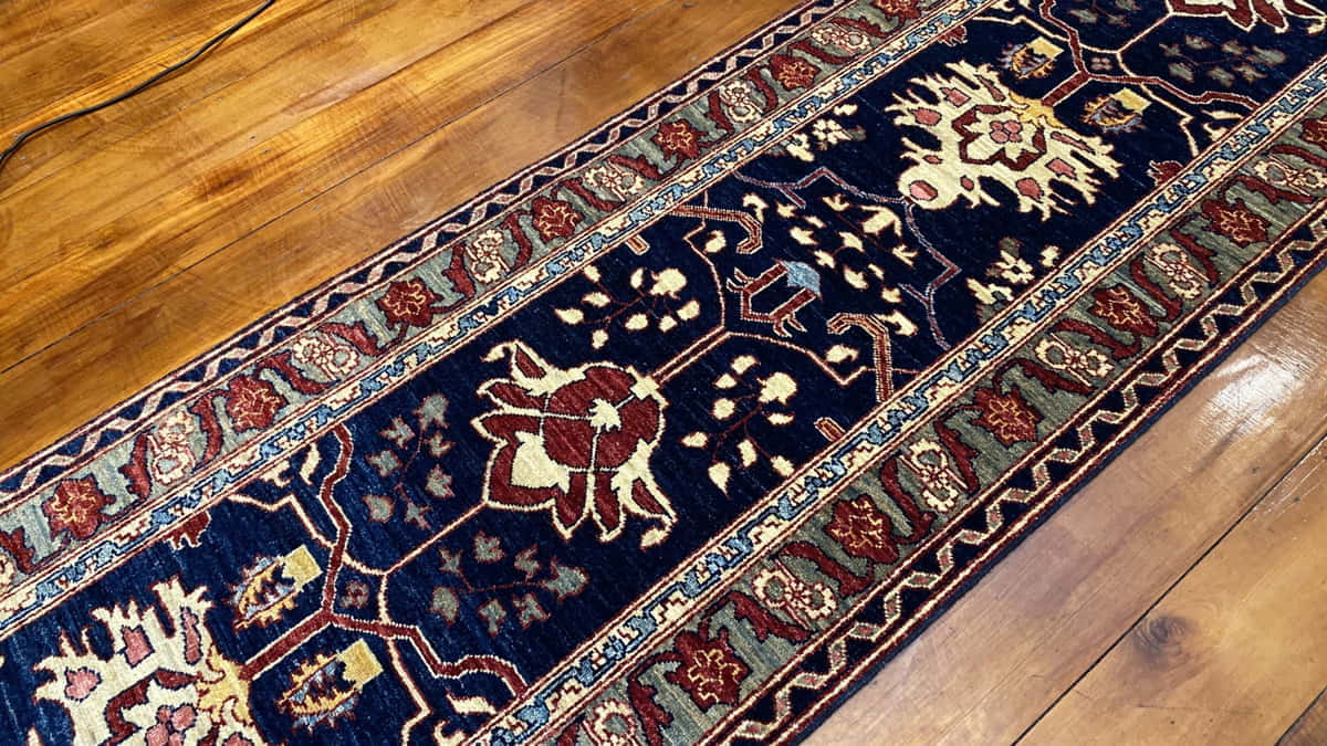 Afghan Turkaman Runner in 19th century Heriz Serapi design 280x78cm | Rug# 23912