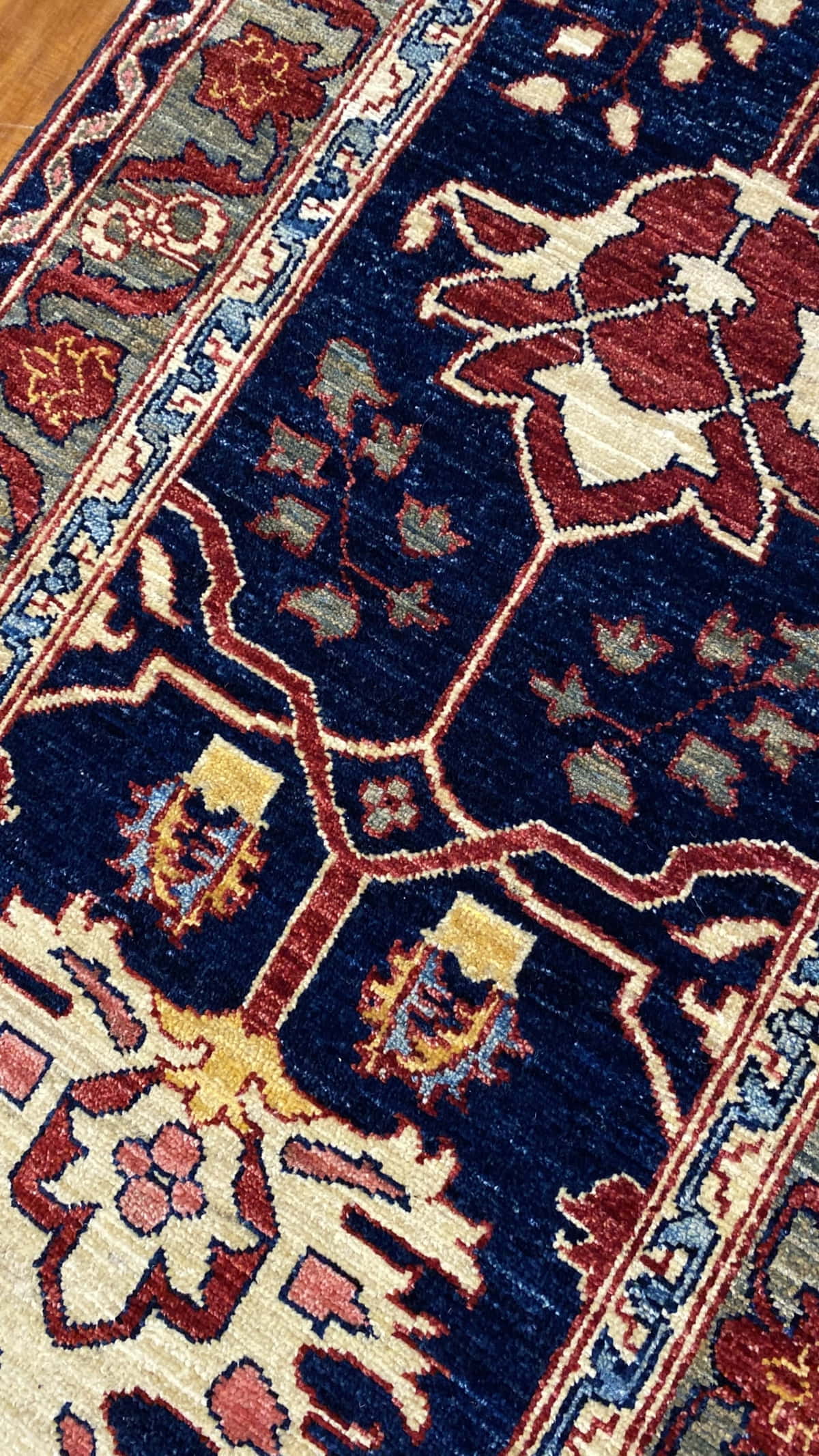 Afghan Turkaman Runner in 19th century Heriz Serapi design 280x78cm | Rug# 23912