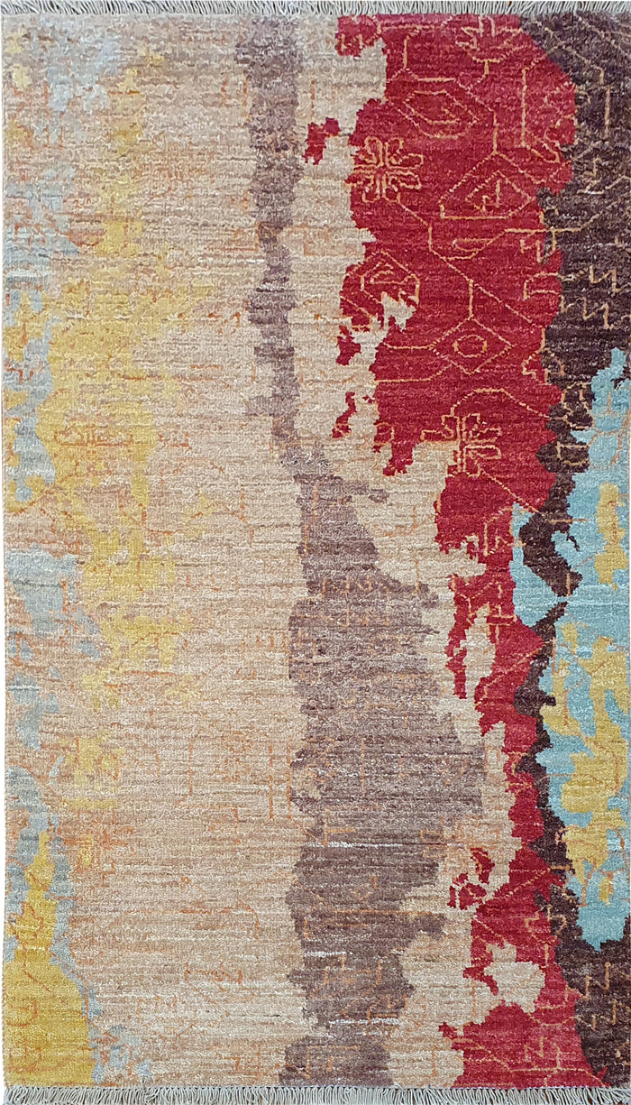 Afghan Turkaman weave, modern design sampler 134x73cm | Rug# 24020