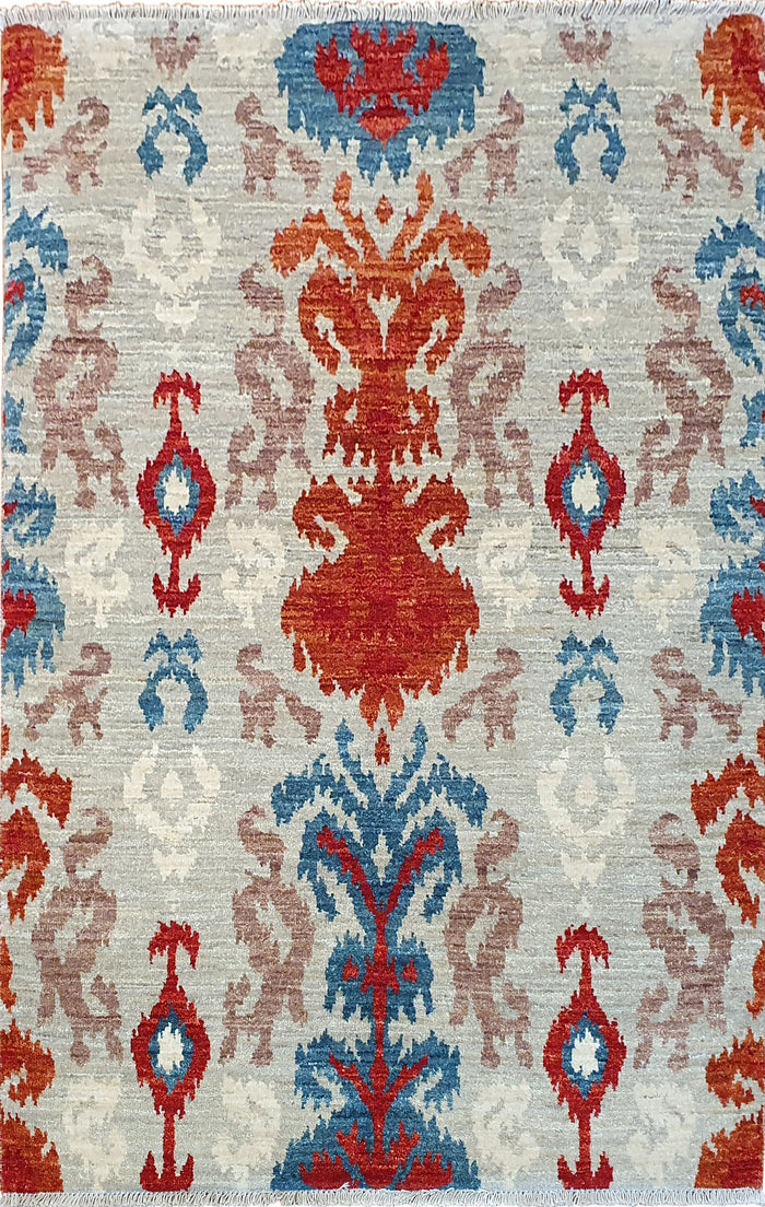 Afghan Turkaman weave, modern Ikat design 155x101cm | Rug# 24256