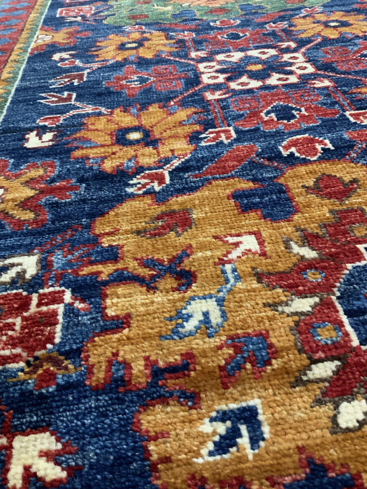 Afghan Turkaman weave in 19th century Caucasian design 482x82cm | Rug# 24311
