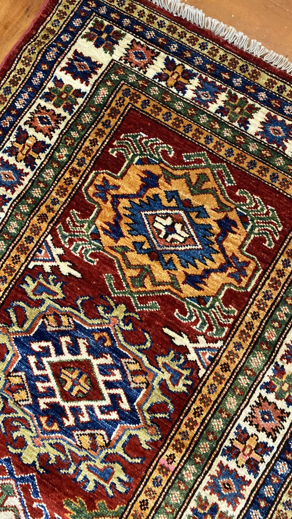 handmade Chechen-Kazak, woven in Mazarsharif, Afghanistan 243x80cm | Rug# 24338