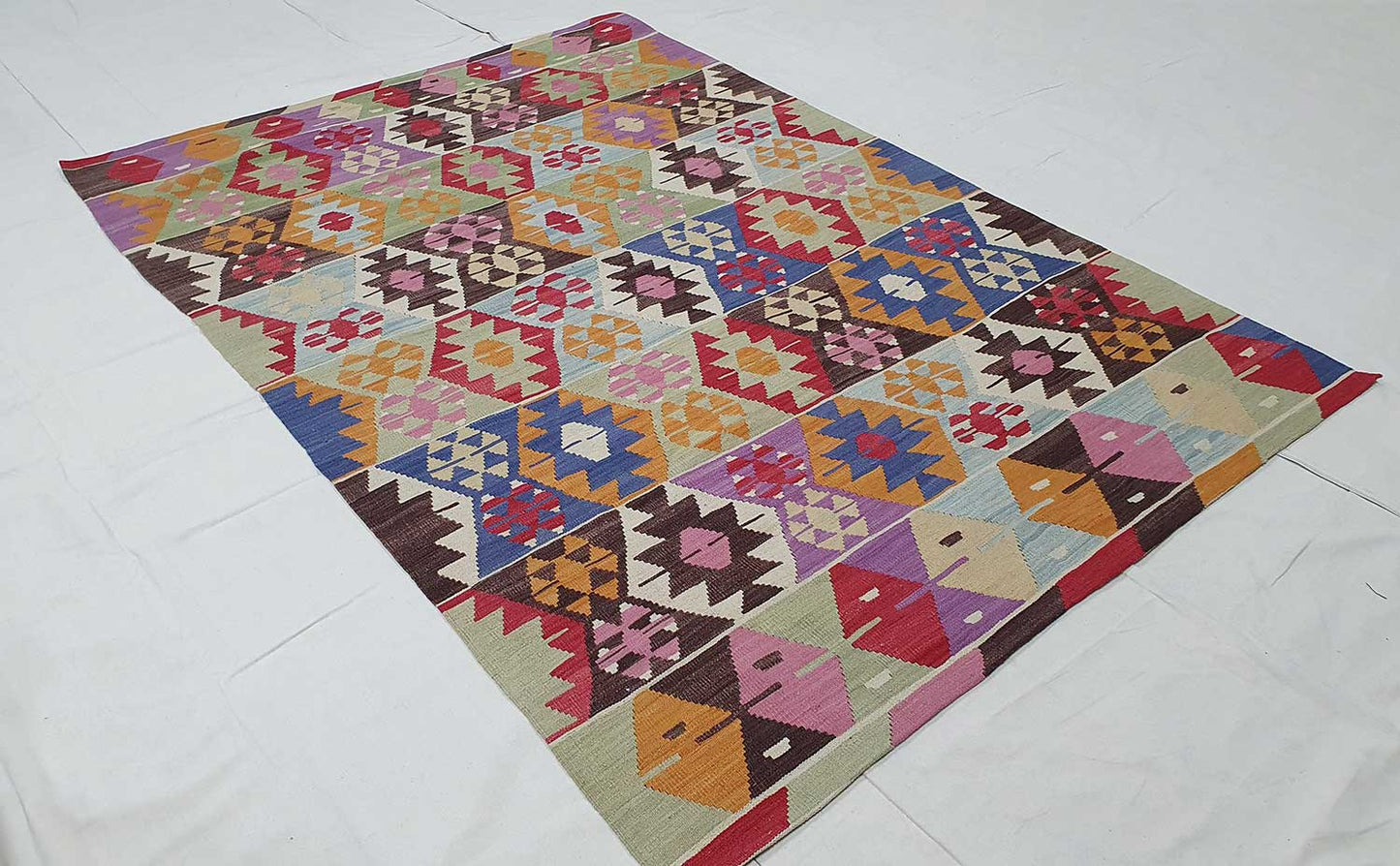 Modern weave Anatolian flatweave Kilim 260x182cm | Rug# 24697