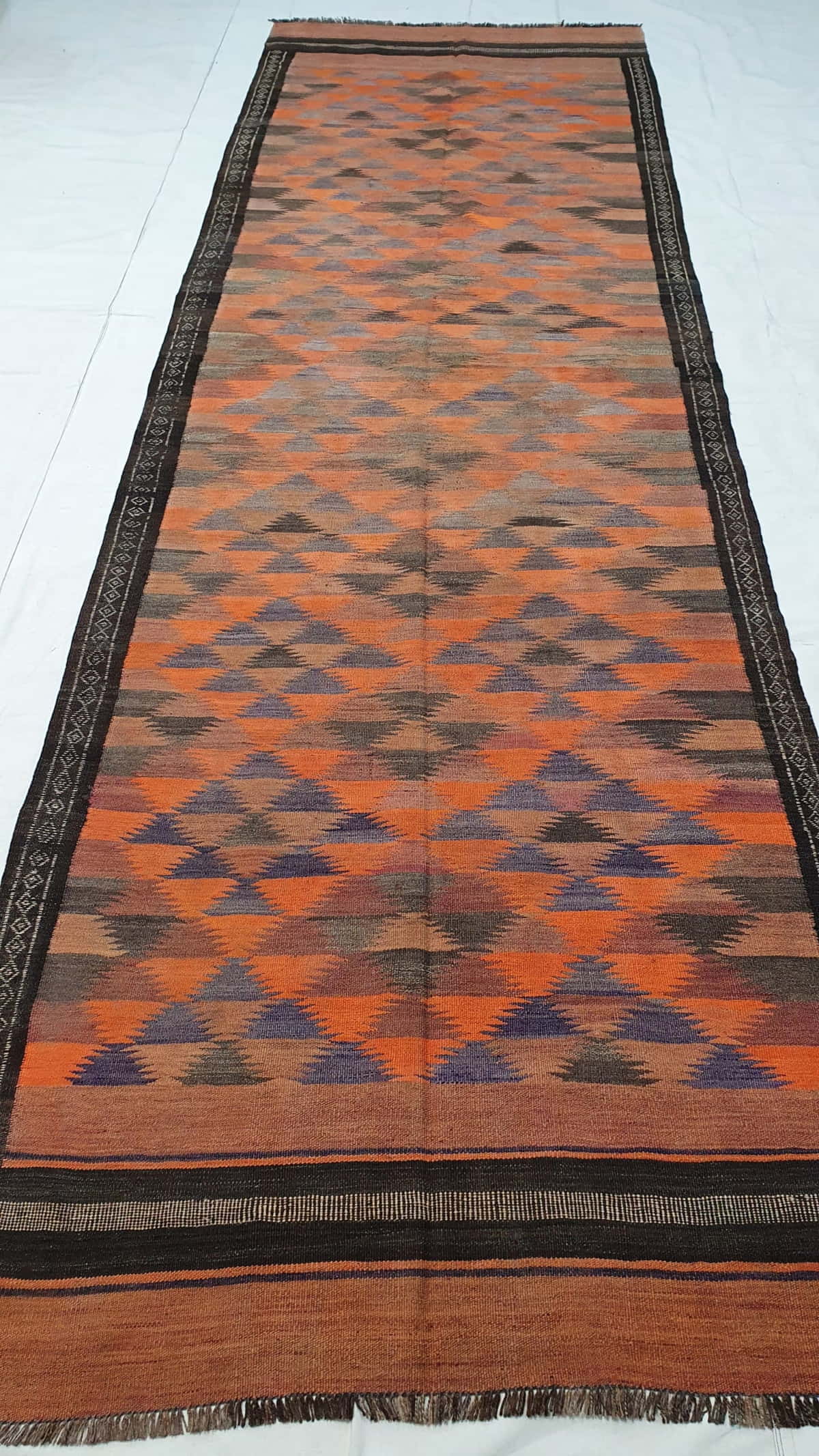 Vintage Flatweave Kilim 457x141cm | Rug# 25177