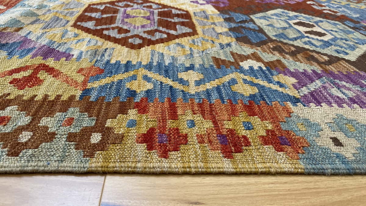 Hand-woven Afghan Modern Kilim 297x204cm | Rug# 25583