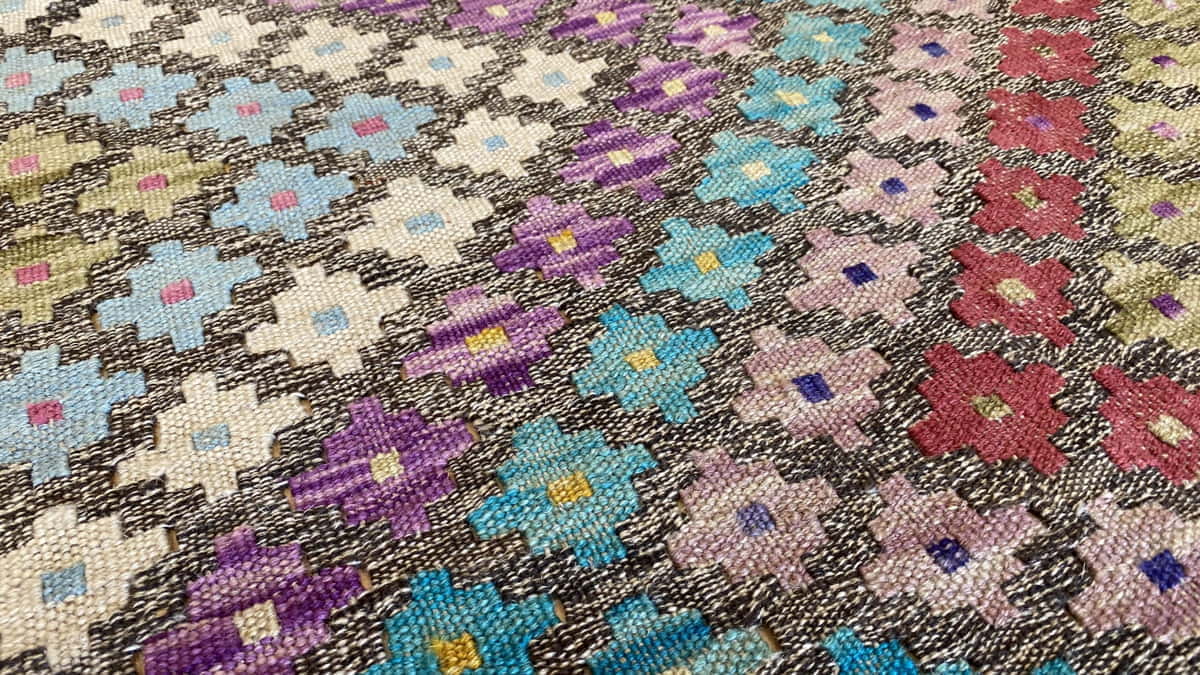 Afghan Maimaneh Modern Design Flatweave Kilim 281x212cm | Rug# 25635