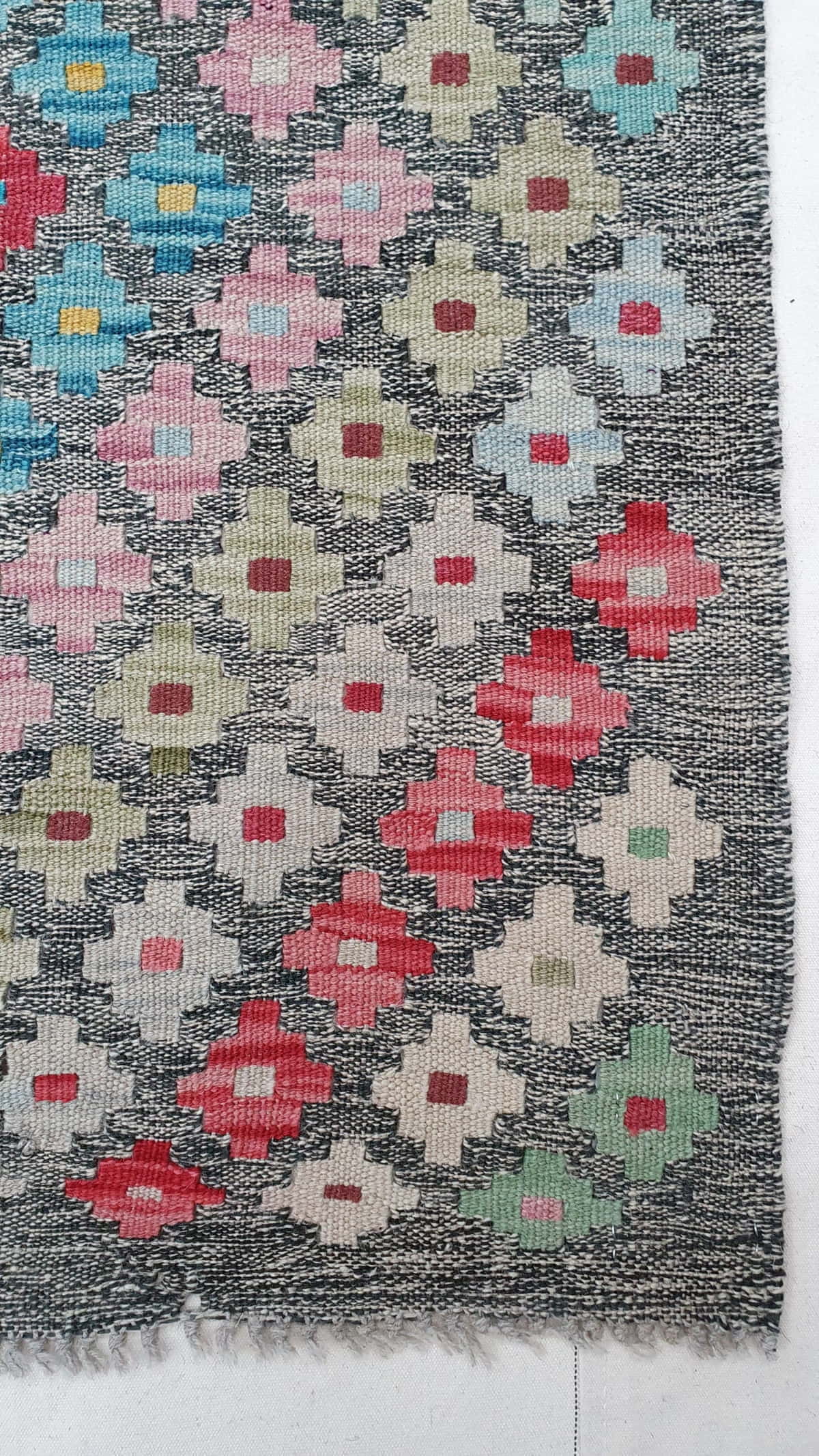 Afghan Flatweave Kilim in a new modern design, 271x214cm | Rug# 25640