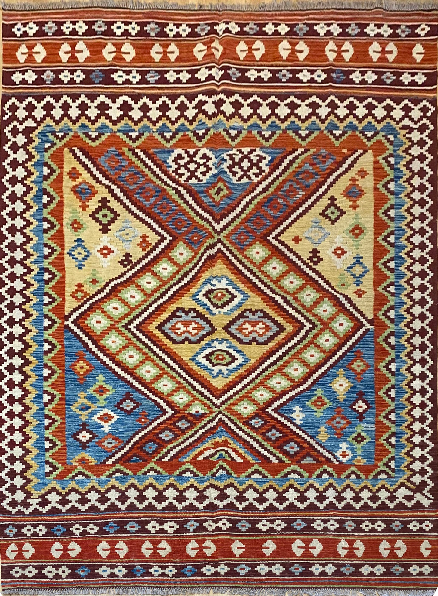 Afghan Maimaneh Flatweave-Kilim 259x183cm | Rug# 25886