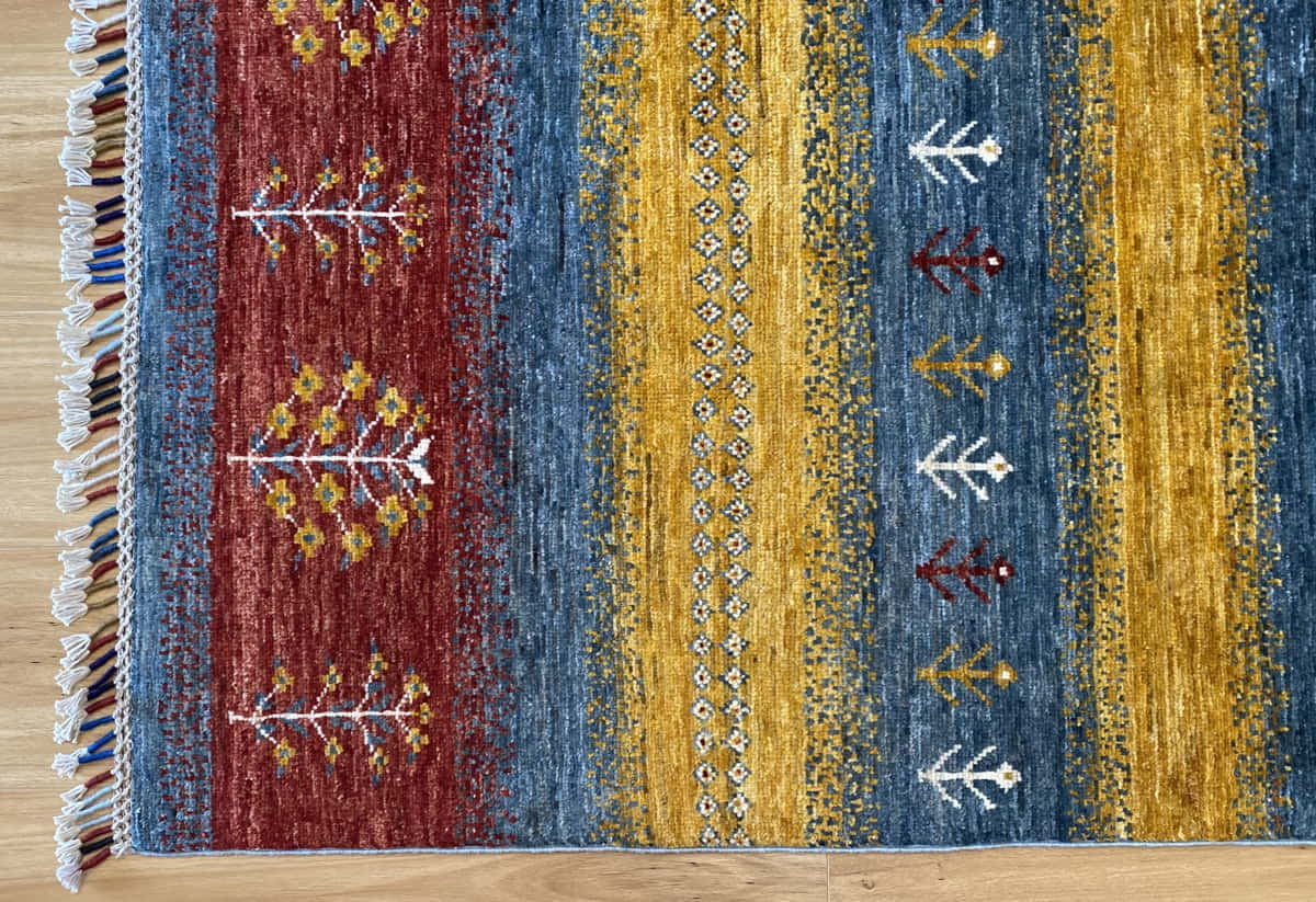 Afghan Turkaman weave in Modern Gabbeh design 200x143cm | Rug# 26027