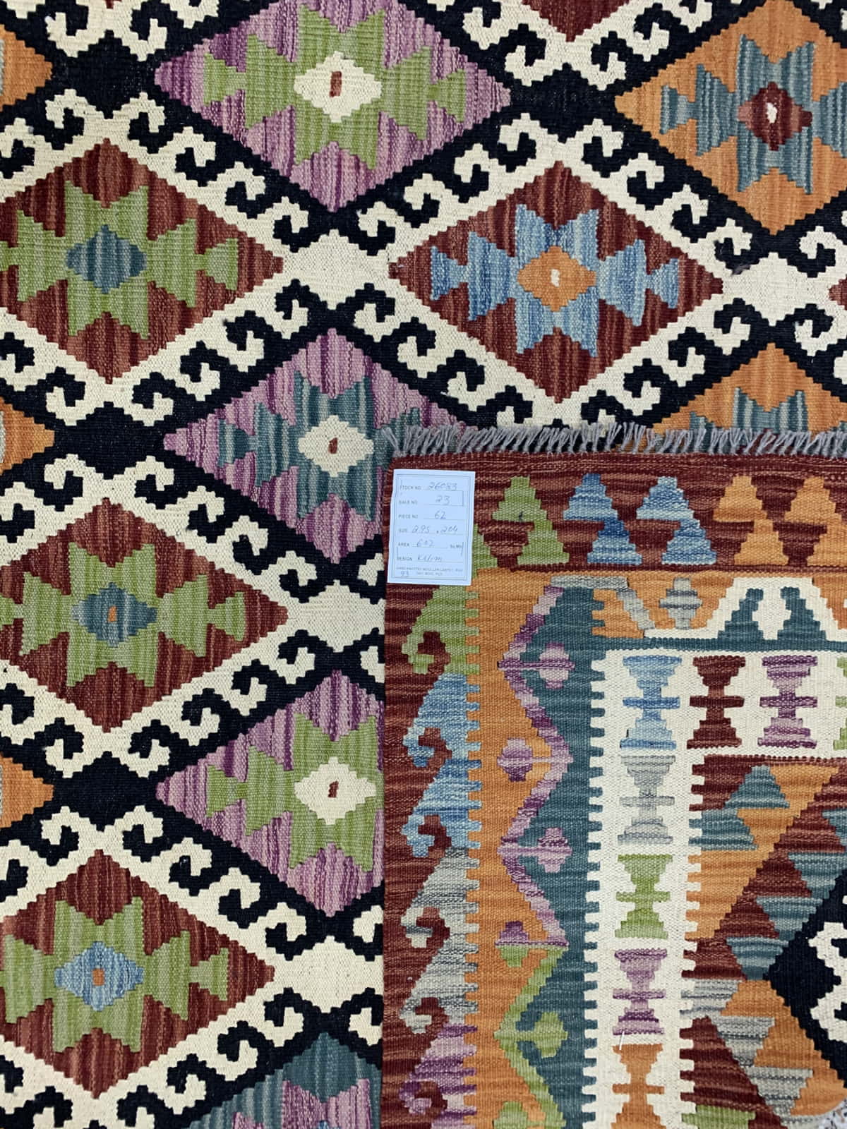 Hand-woven Maimaneh flatweave Kilim 295x204cm | Rug# 26083