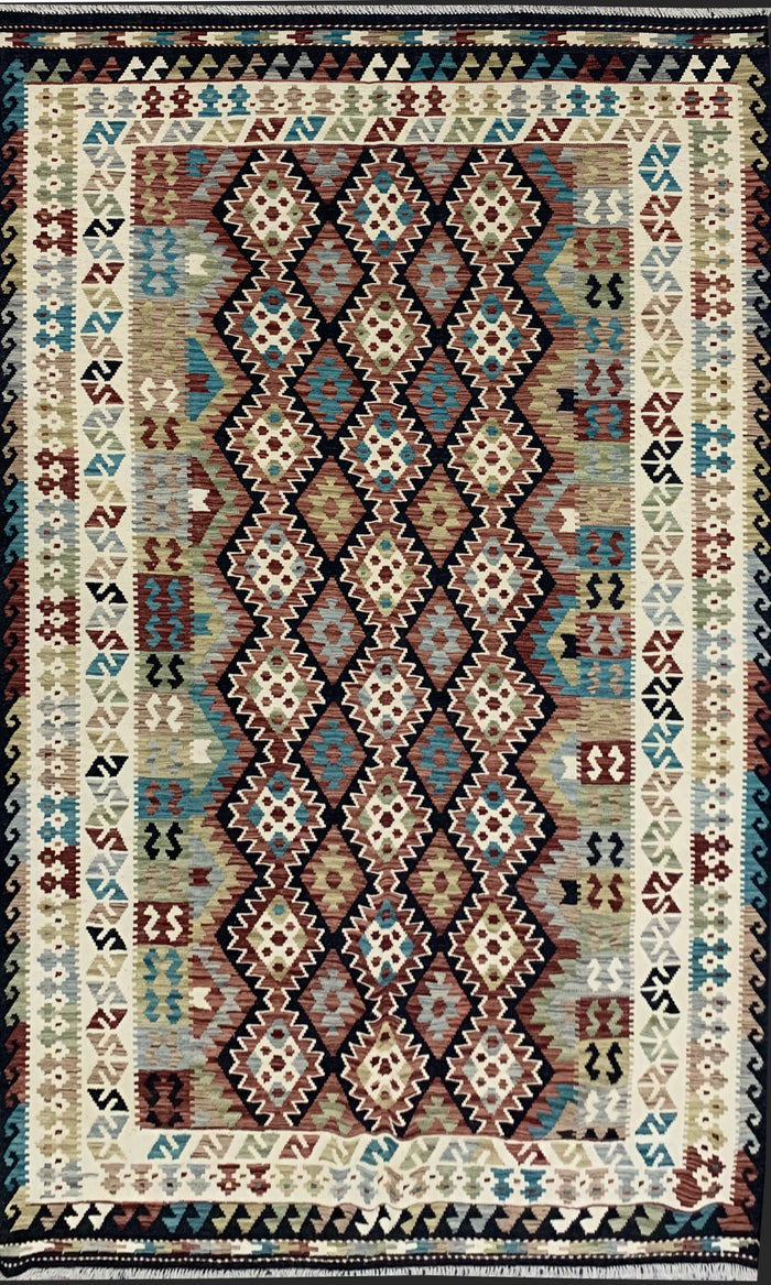 Hand-woven Afghan Flatweave Kilim 294x200cm | Rug# 26086