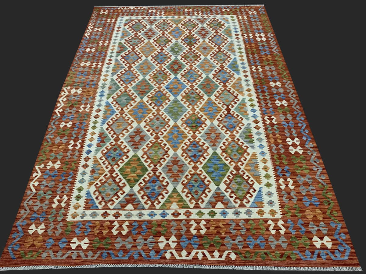 Hand-woven Afghan Maimaneh Flatweave Kilim 296x210cm | Rug# 26087