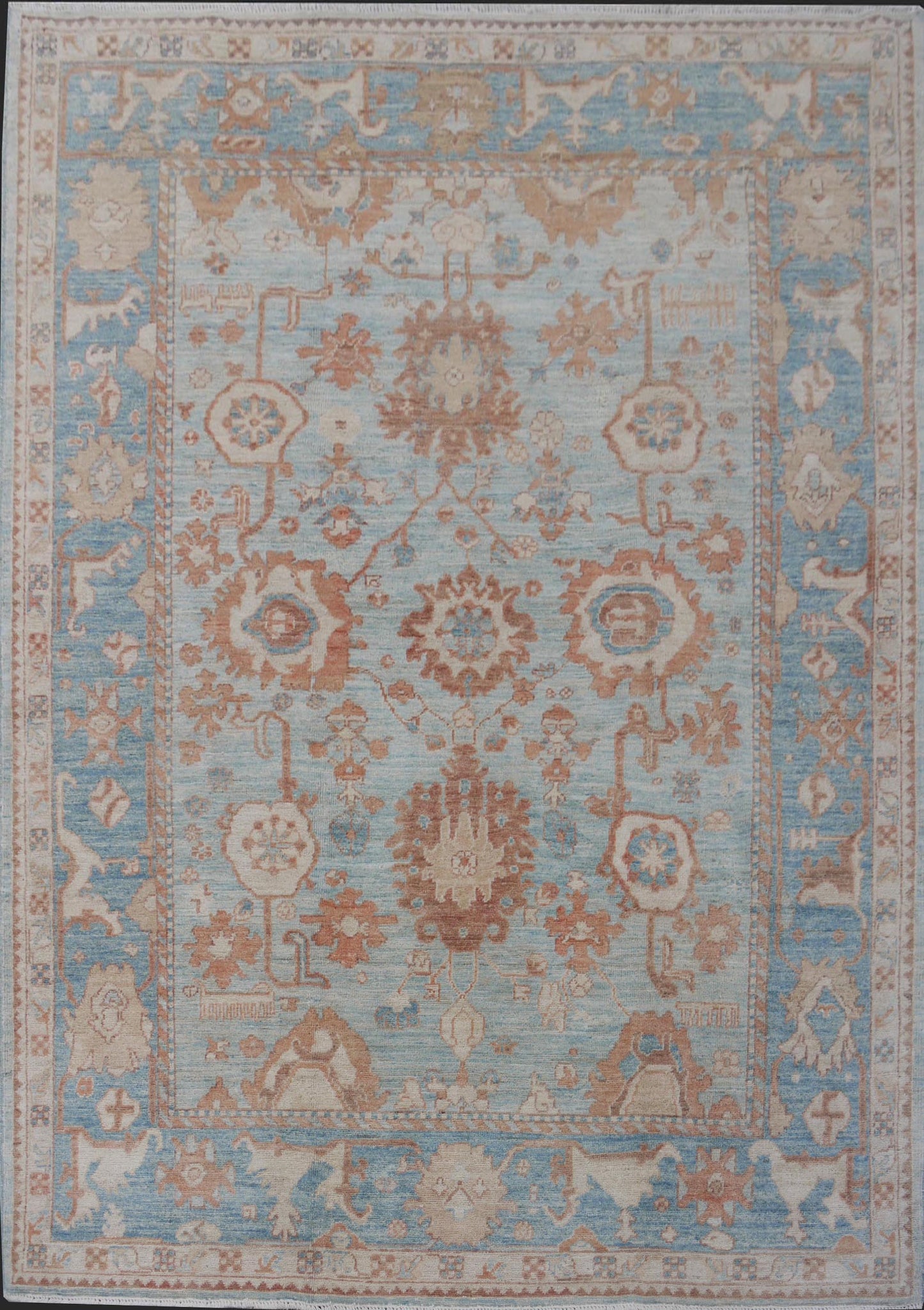 Afghan Turkaman weave, 18th century Oushak inspired 209x144cm | Rug# 26200