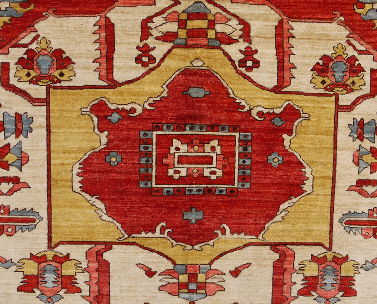 Afghan Turkaman weave, 19th century Heriz-Serapi Design 295x242cm | Rug# 26423