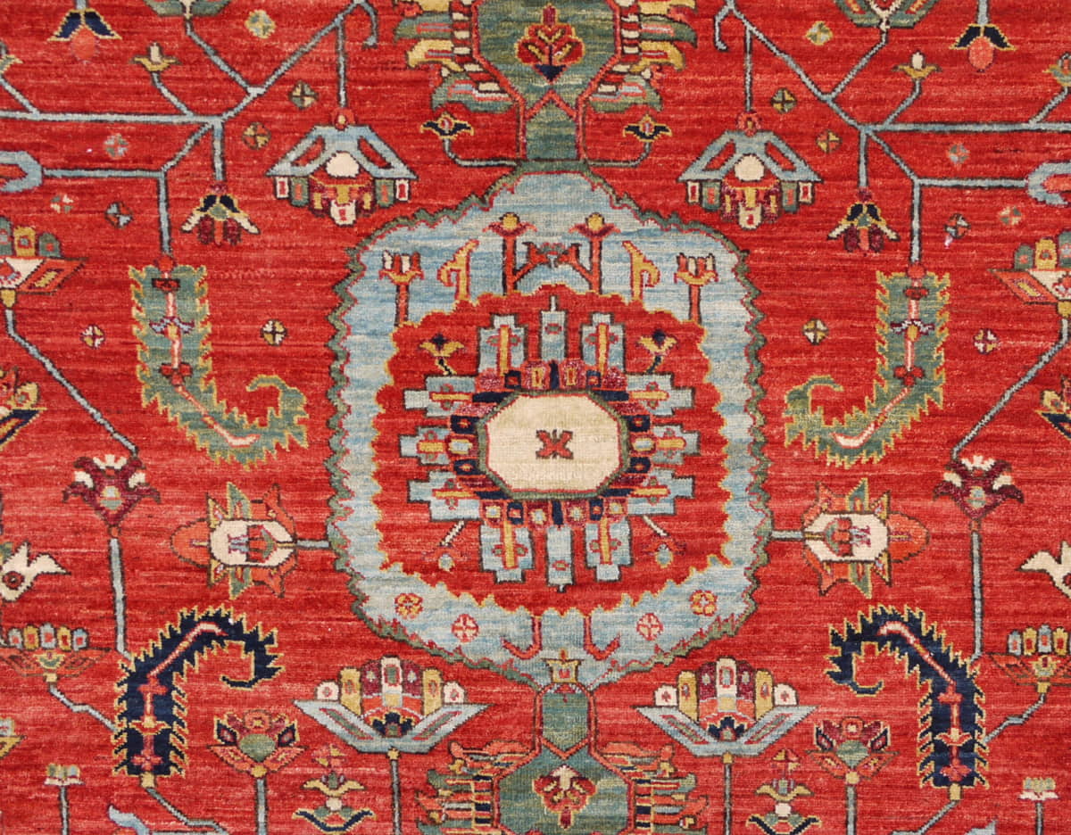 Afghan Turkaman weave, 19th century Serapi design 270x183cm | Rug# 26437