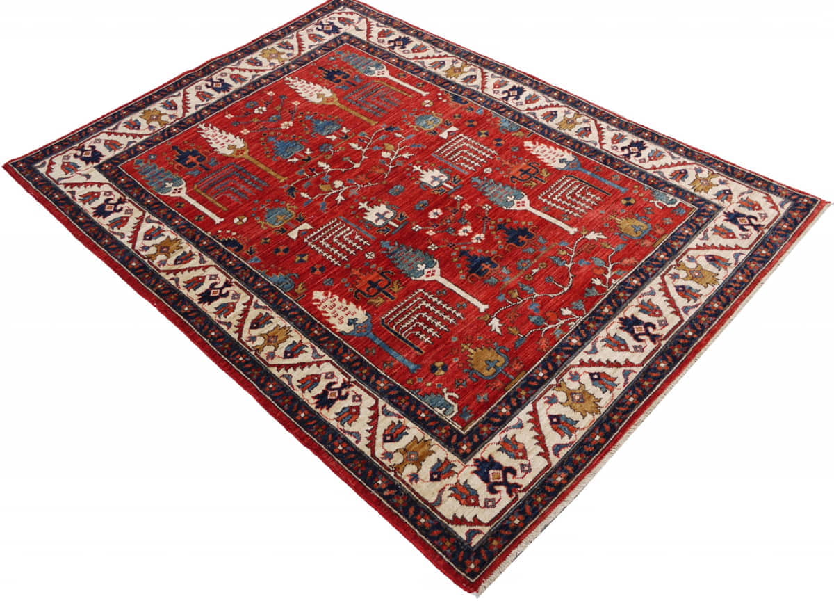 Afghan Turkaman weave, Safavid Garden design 205x148cm | Rug# 26440
