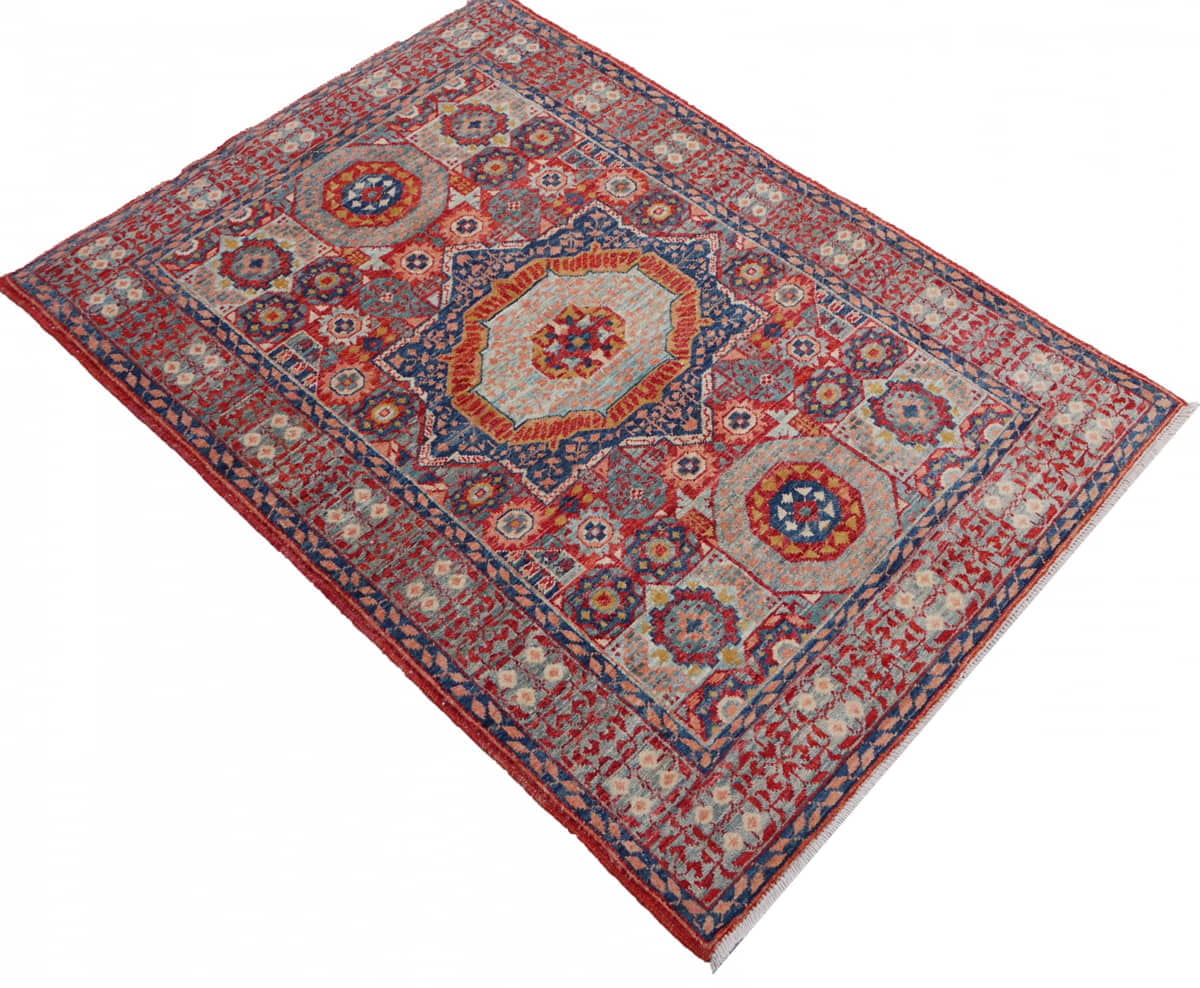 Afghan Turkaman weave, 15th century mamluk design 148x98cm | Rug# 26460