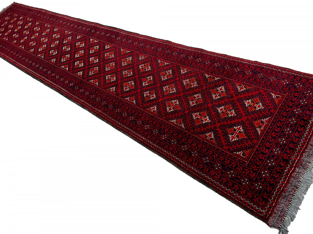 Superfine Turkaman Runner 385x75cm | Rug# 26476