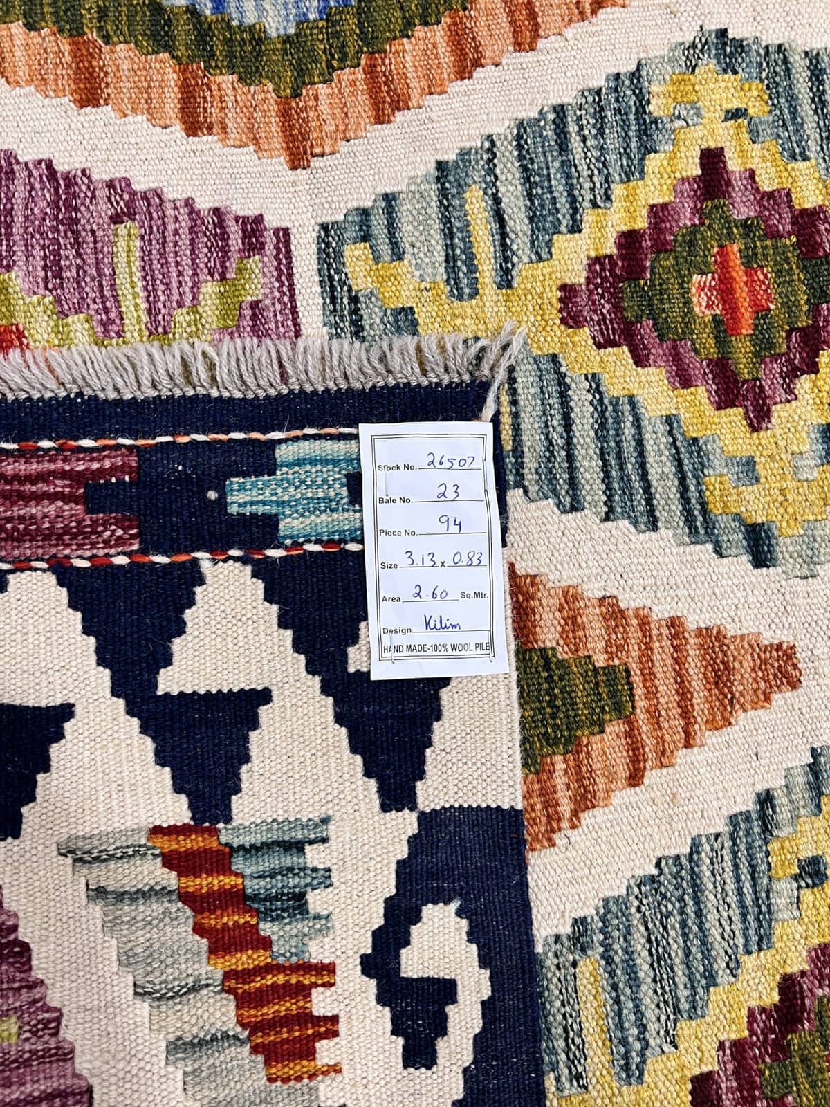 Hand-woven Afghan Kilim Runner 313x83cm | Rug# 26507