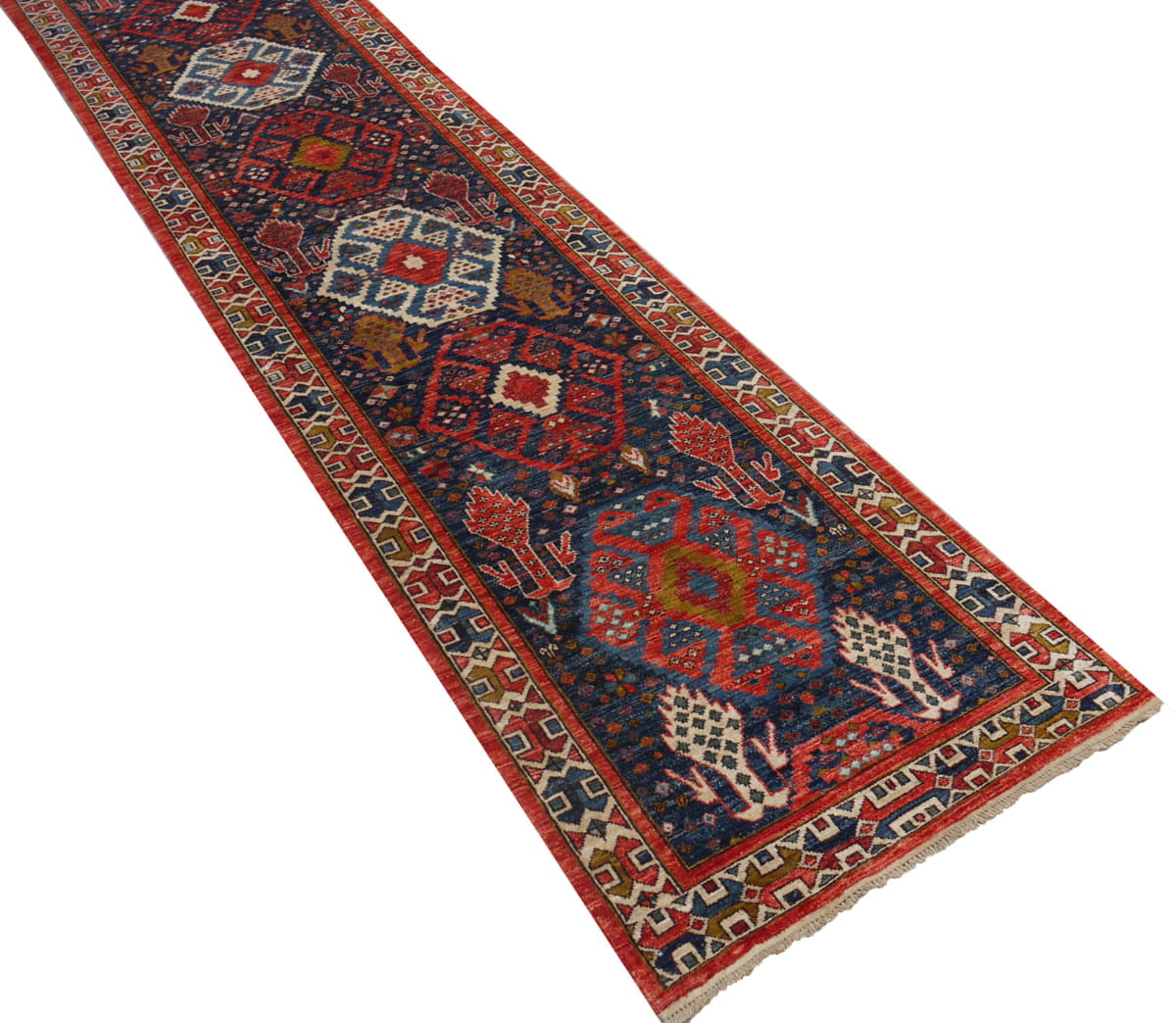 Afghan Turkman weave Runner in 19th century Caucasian design 422x84cm | Rug# 26518