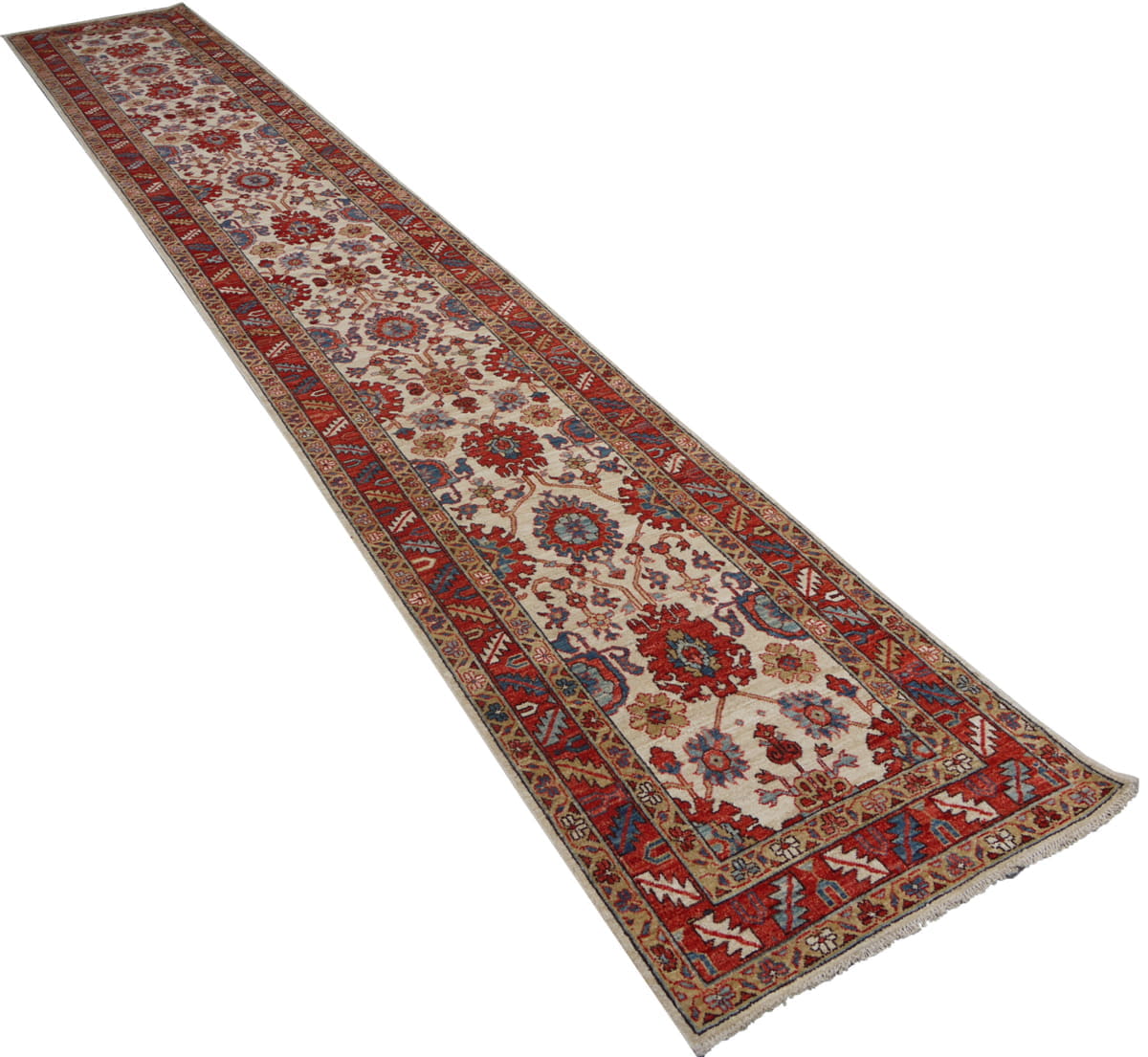 Hand knotted Afghan Turkaman Hall-Runner 512x80cm | Rug# 26523