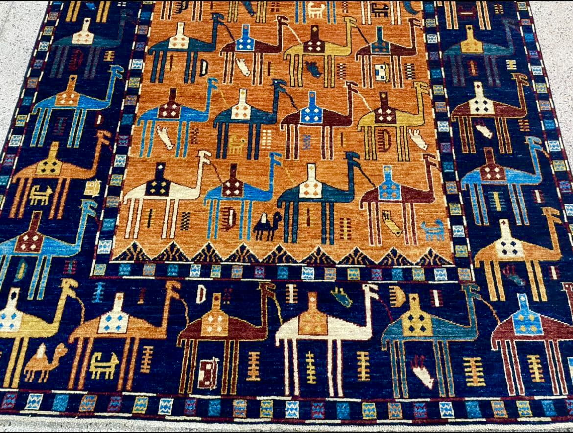 Afghan Turkaman weave, Caravan design 271x181cm | Rug# 26575