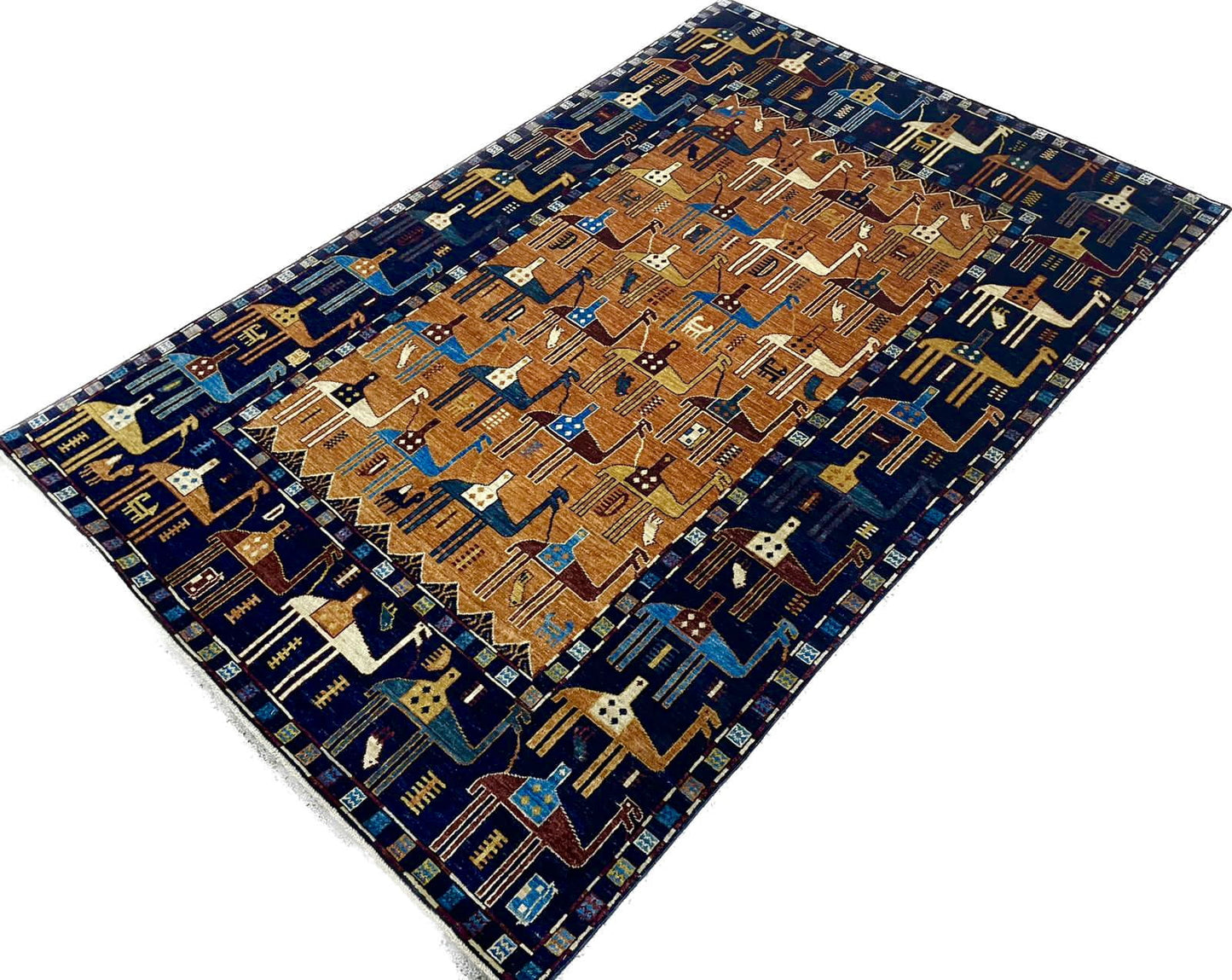 Afghan Turkaman weave, Caravan design 271x181cm | Rug# 26575