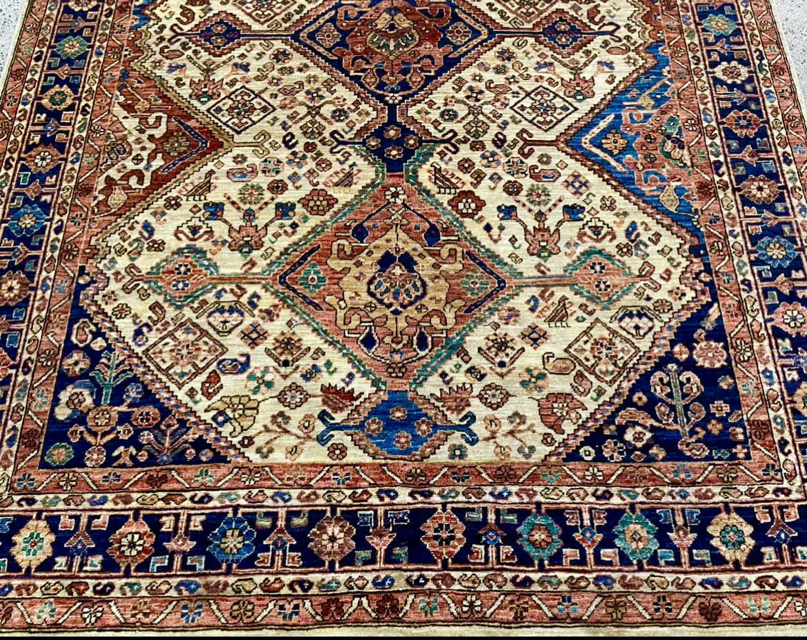 Afghan Turkaman weave, 19th century Khamseh design 261x182cm | Rug# 26578