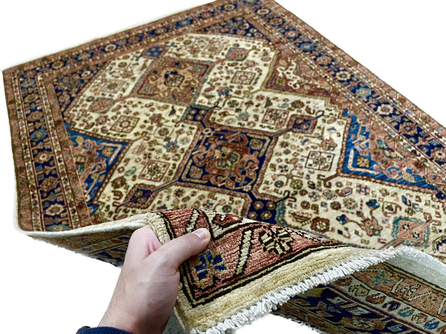 Afghan Turkaman weave, 19th century Khamseh design 261x182cm | Rug# 26578