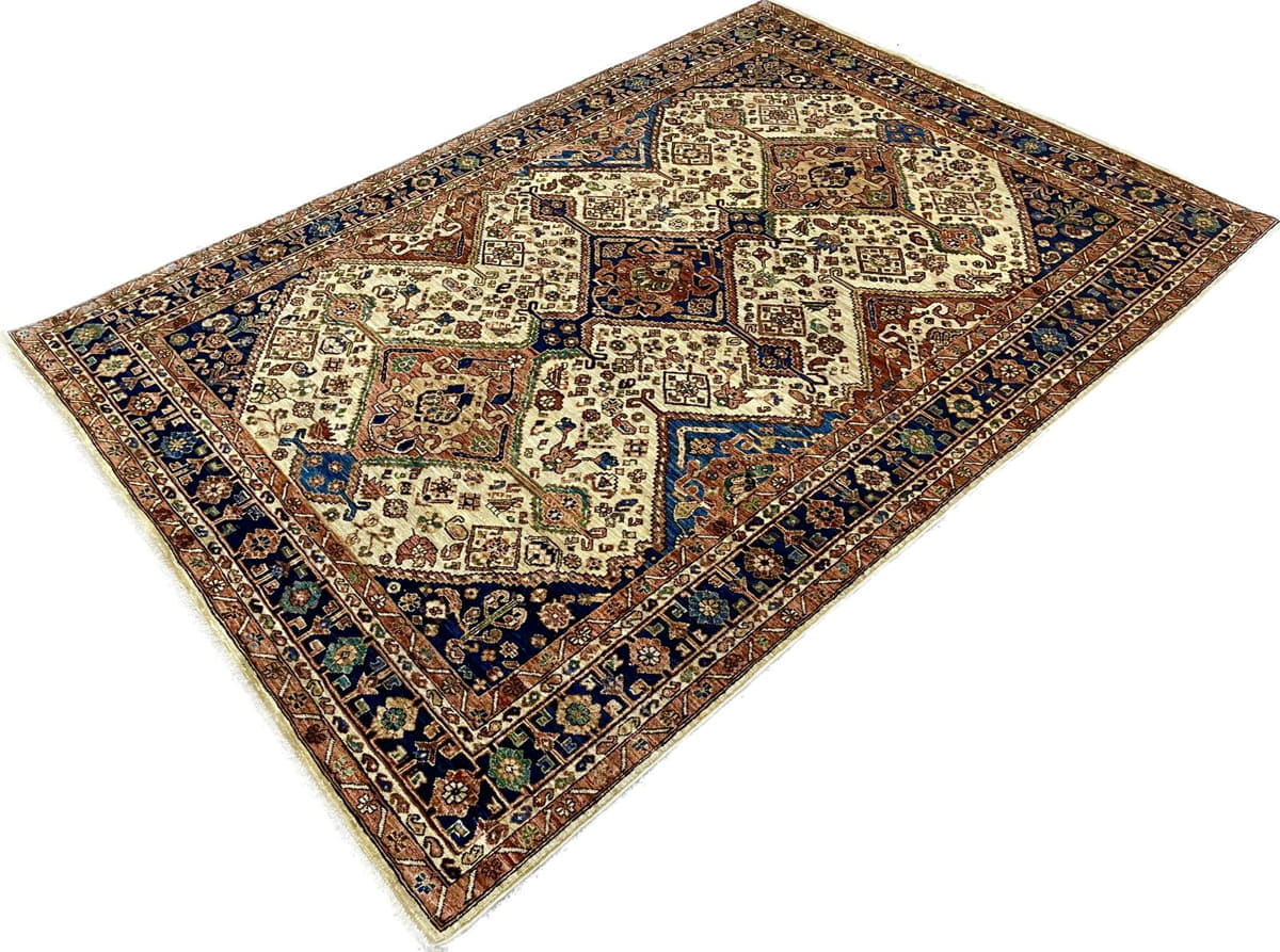 Afghan Turkaman weave, 19th century Khamseh design 261x182cm | Rug# 26578