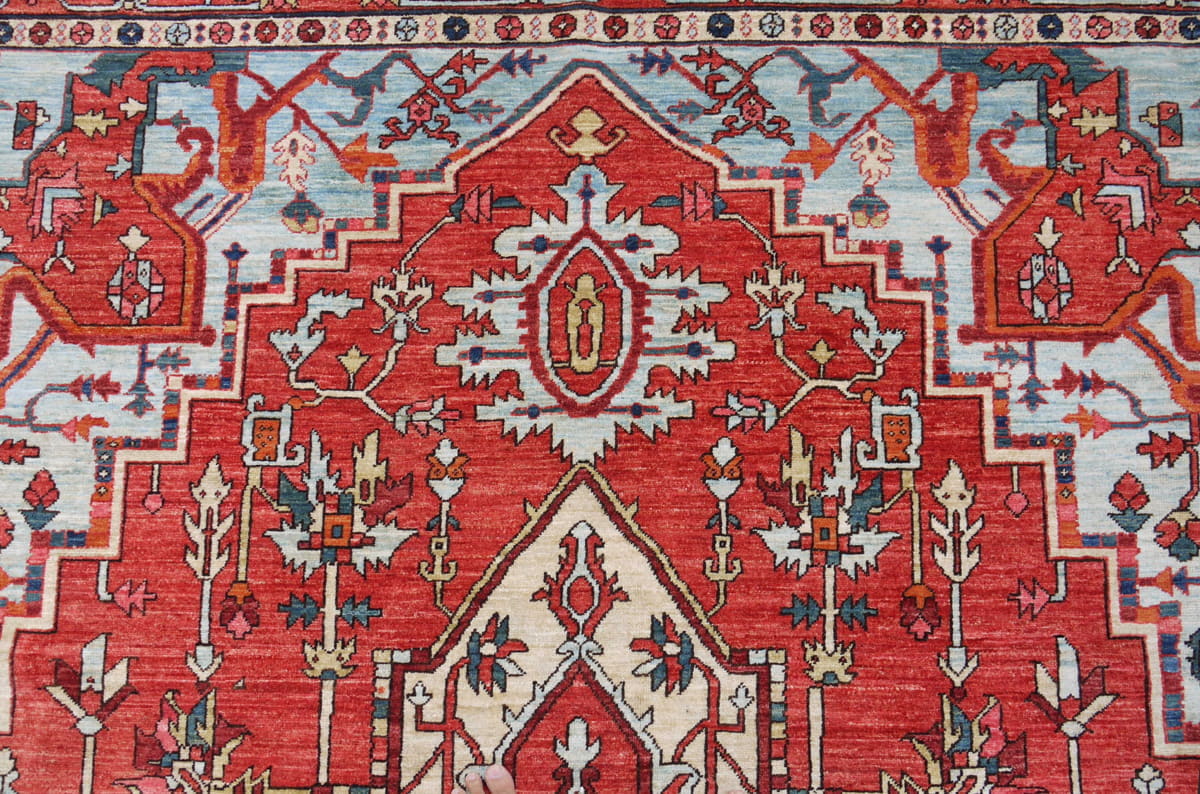 Afghan Turkaman weave, 19th century Serapi design 368x272cm | Rug# 26587