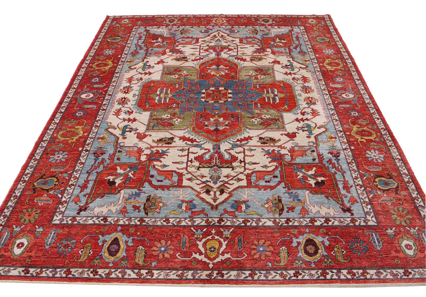 Afghan Turkaman weave, Heriz Serapi design 368x274cm | Rug# 26592