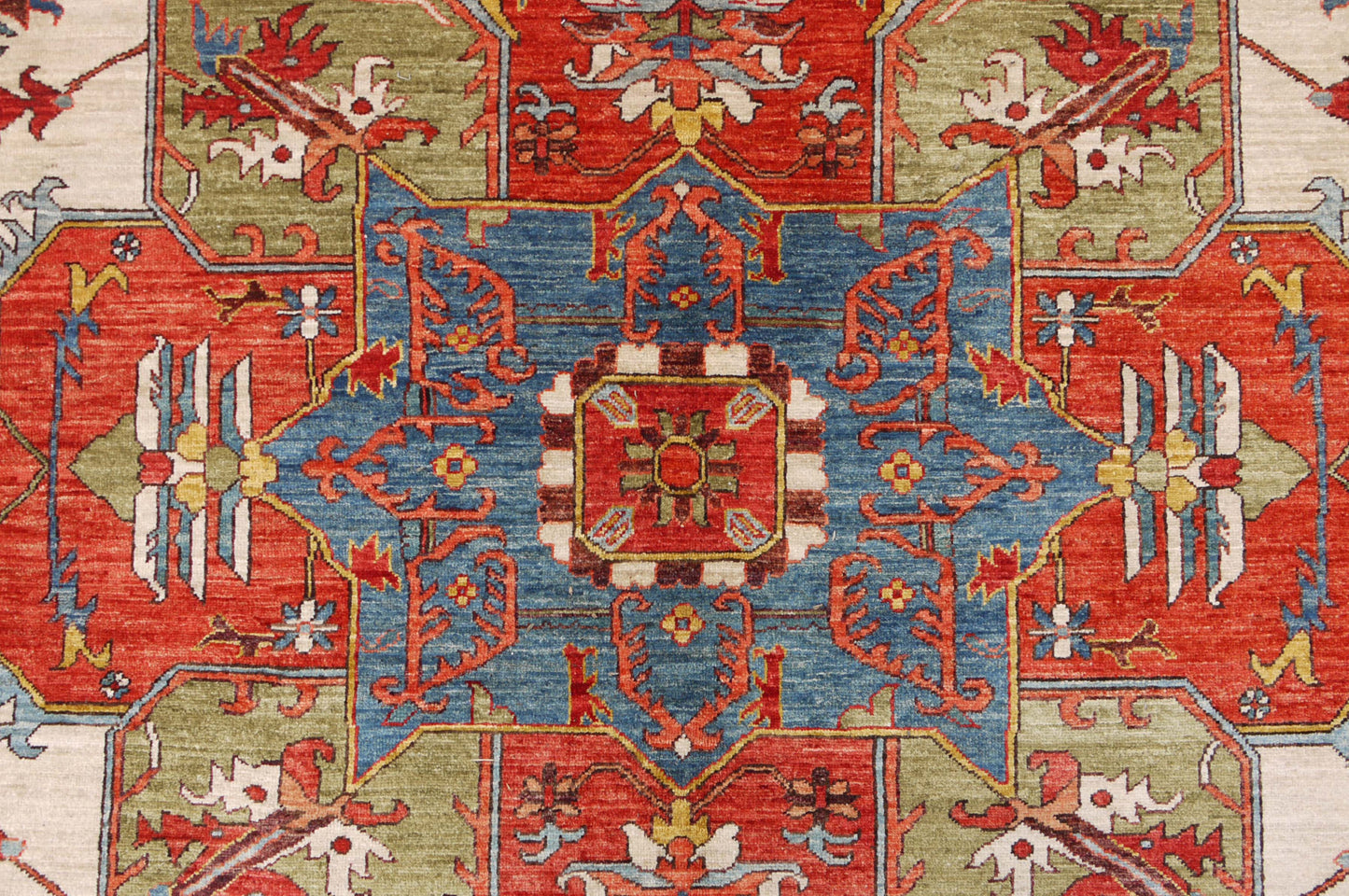 Afghan Turkaman weave, Heriz Serapi design 368x274cm | Rug# 26592