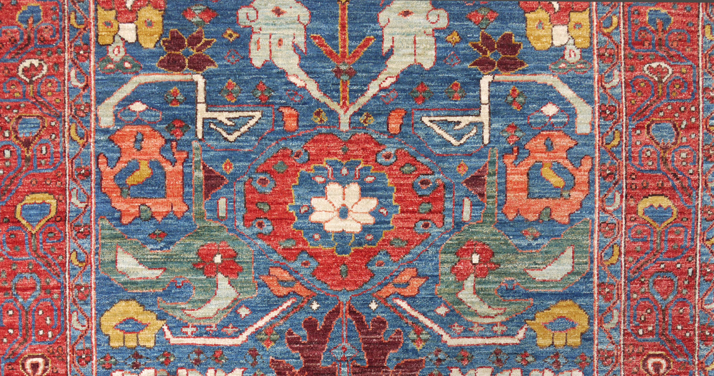 Afghan Turkaman weave, 19th century Azeri design 285x137cm | Rug# 26608