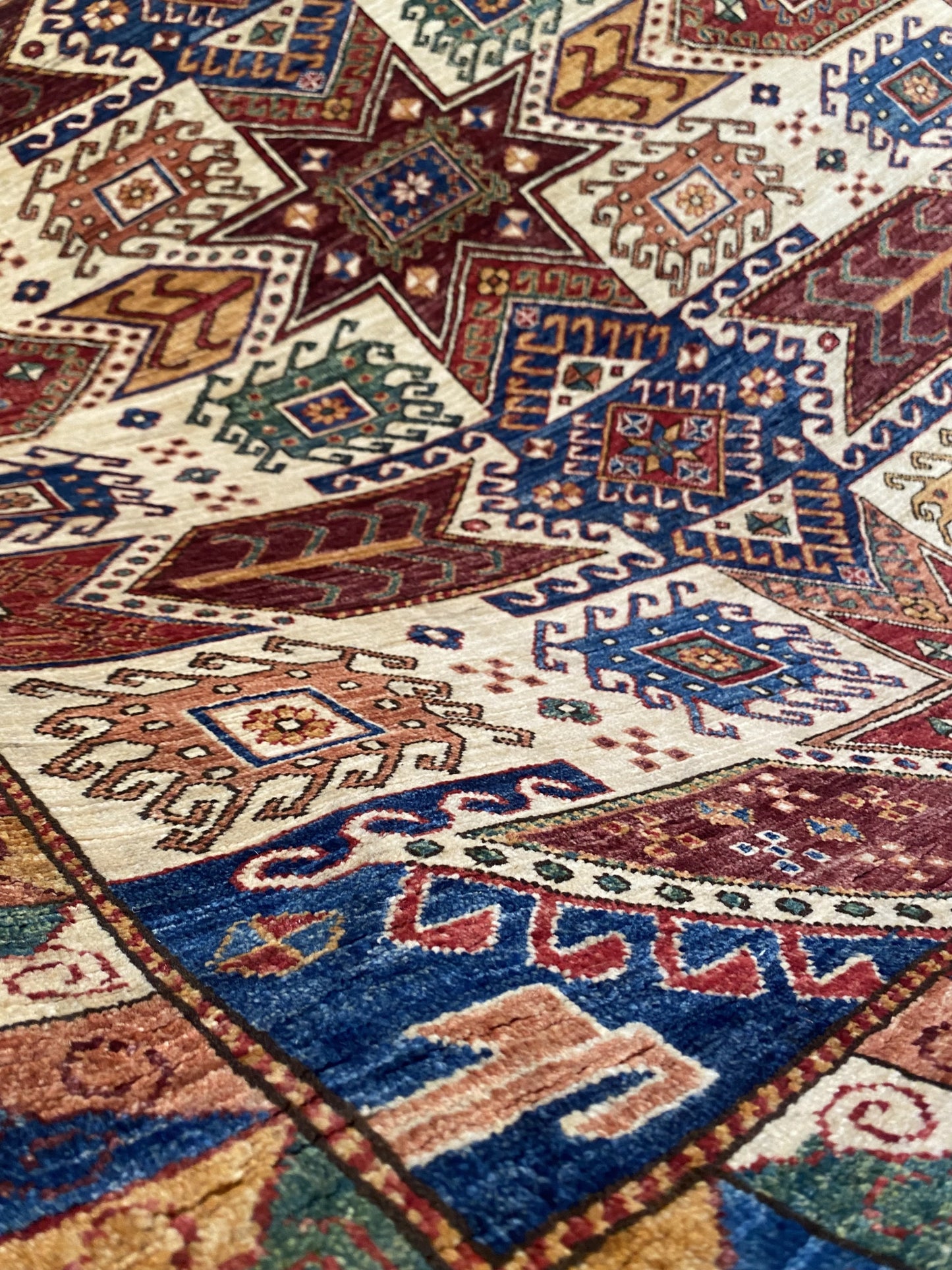 Afghan Turkaman weave, 19th century Kazak design 198x155cm | Rug# 26647
