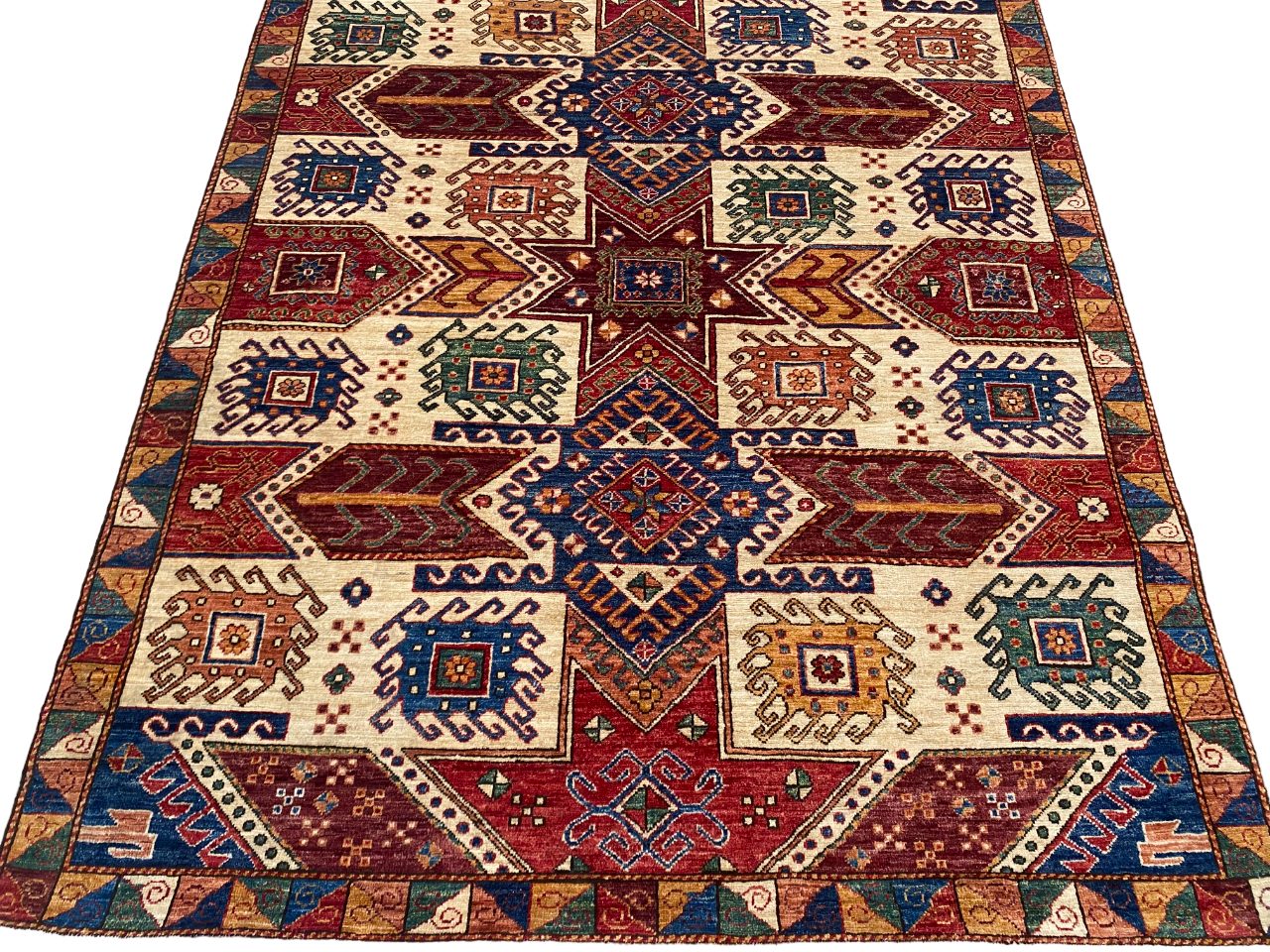 Afghan Turkaman weave, 19th century Kazak design 198x155cm | Rug# 26647