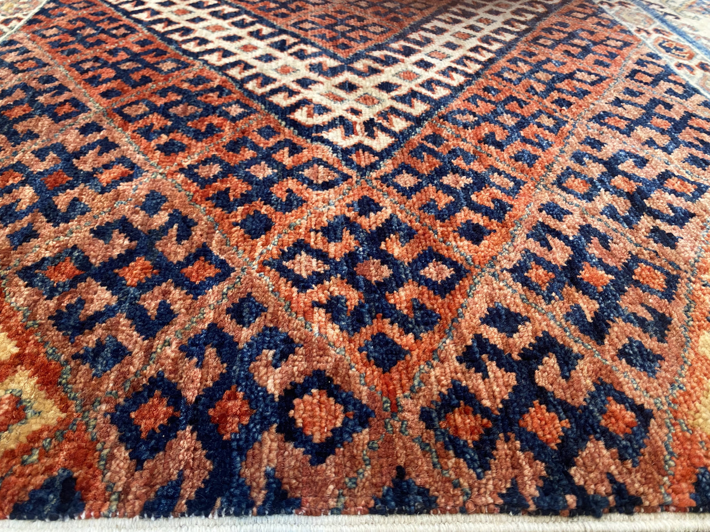Afghan Turkaman weave 203x137cm, 19th century Khorjeen design | Rug# 26653
