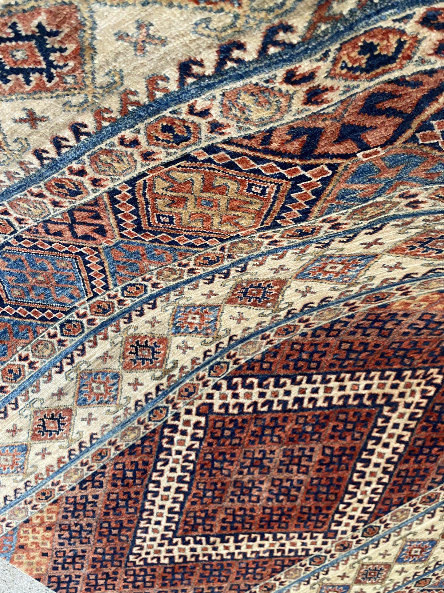 Afghan Turkaman weave 203x137cm, 19th century Khorjeen design | Rug# 26653