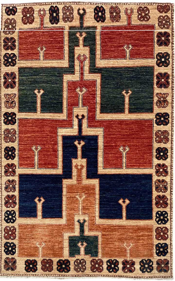 Afghan Turkaman weave, Anatolian Saff carpet, 183x125cm | Rug# 26654