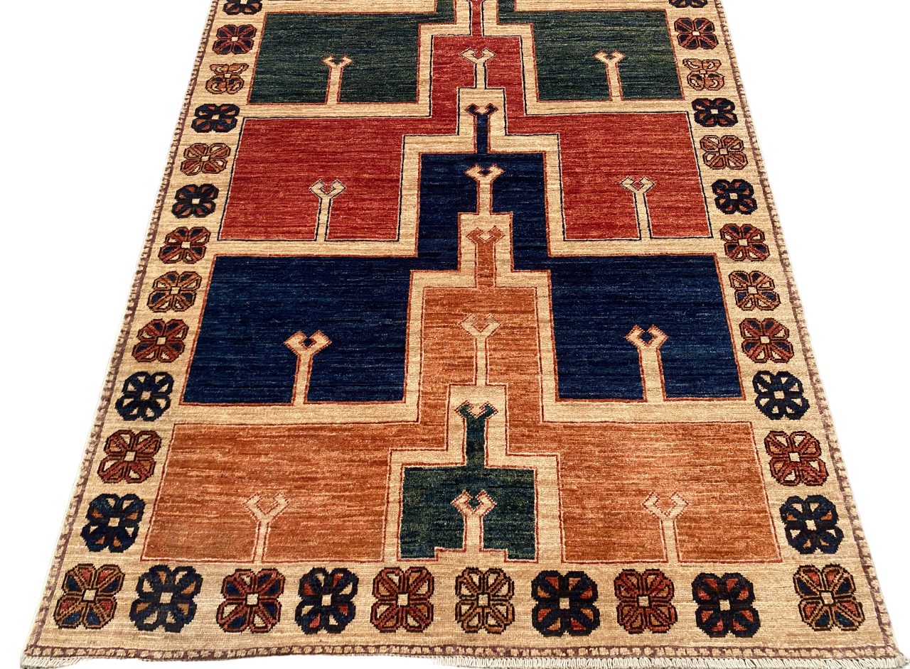Afghan Turkaman weave, Anatolian Saff carpet, 183x125cm | Rug# 26654